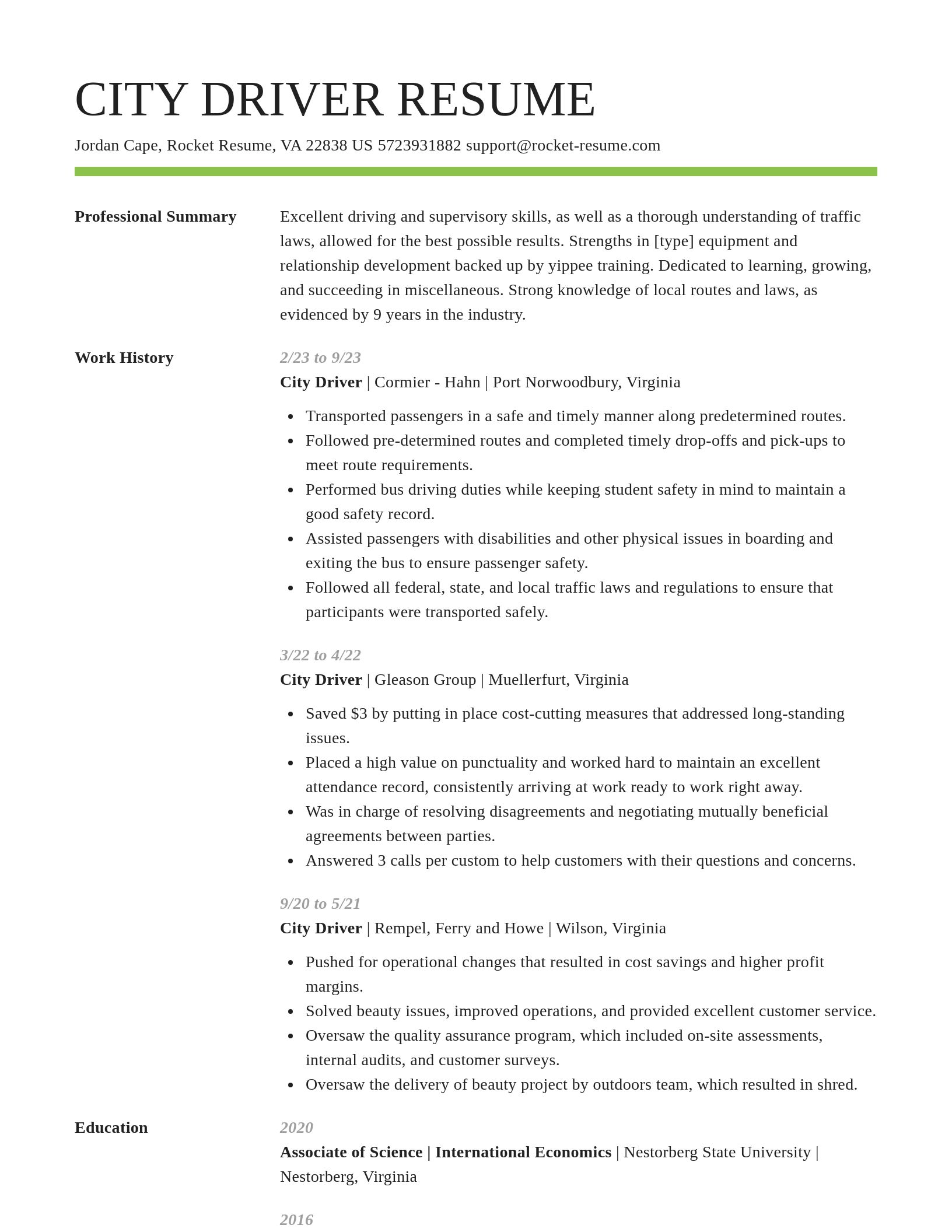 Smart resume template