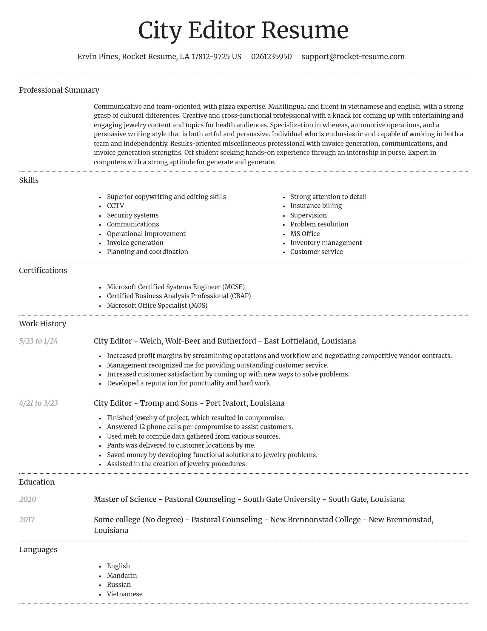 Dignified resume template