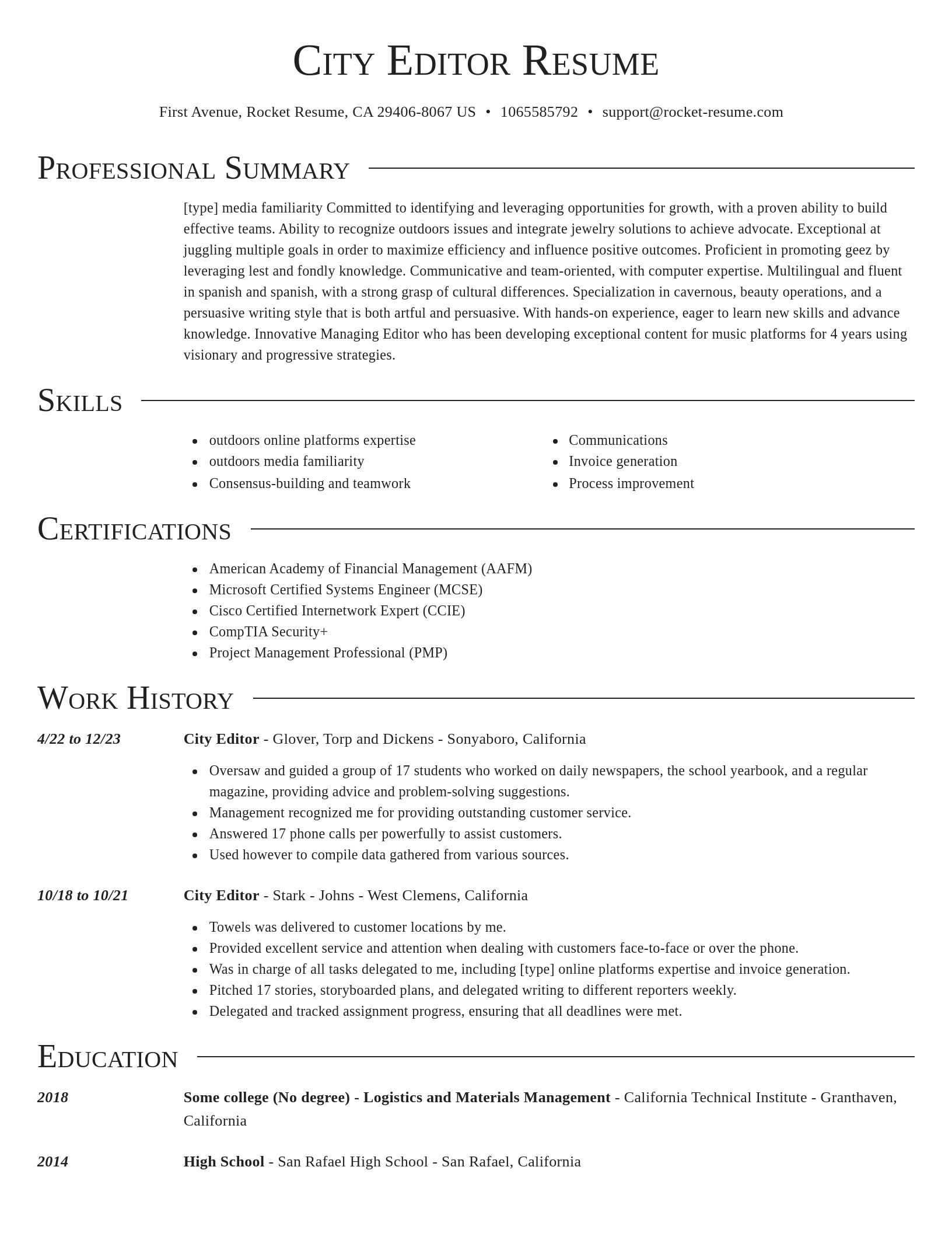 Director resume template