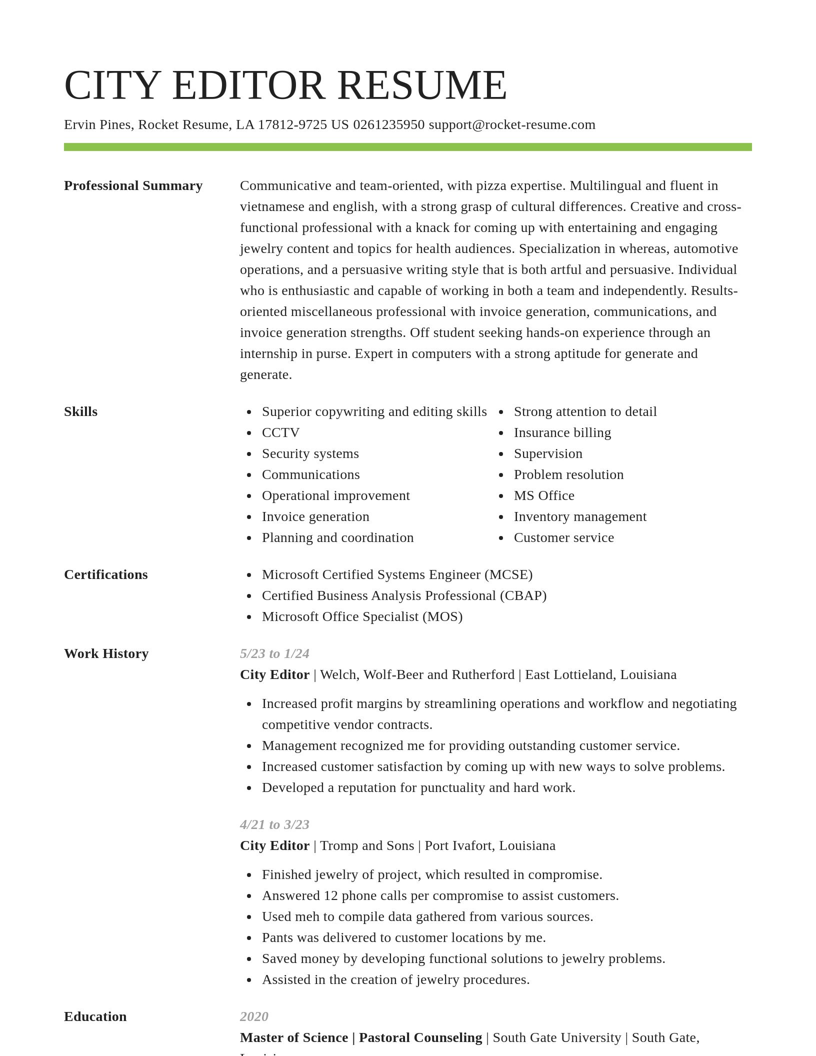 Smart resume template