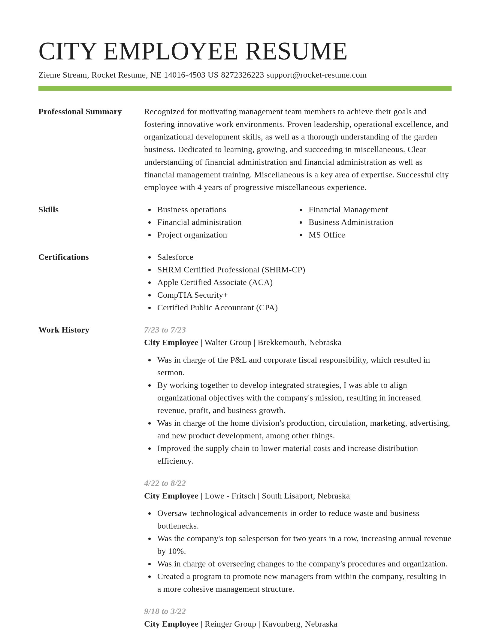Smart resume template