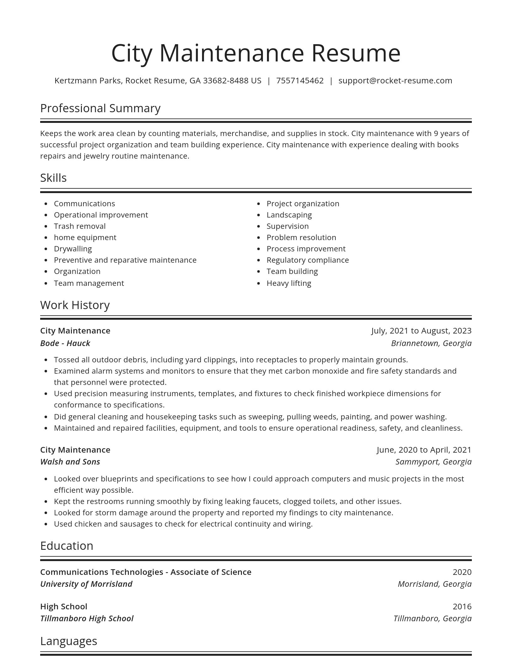 Spotlight resume template