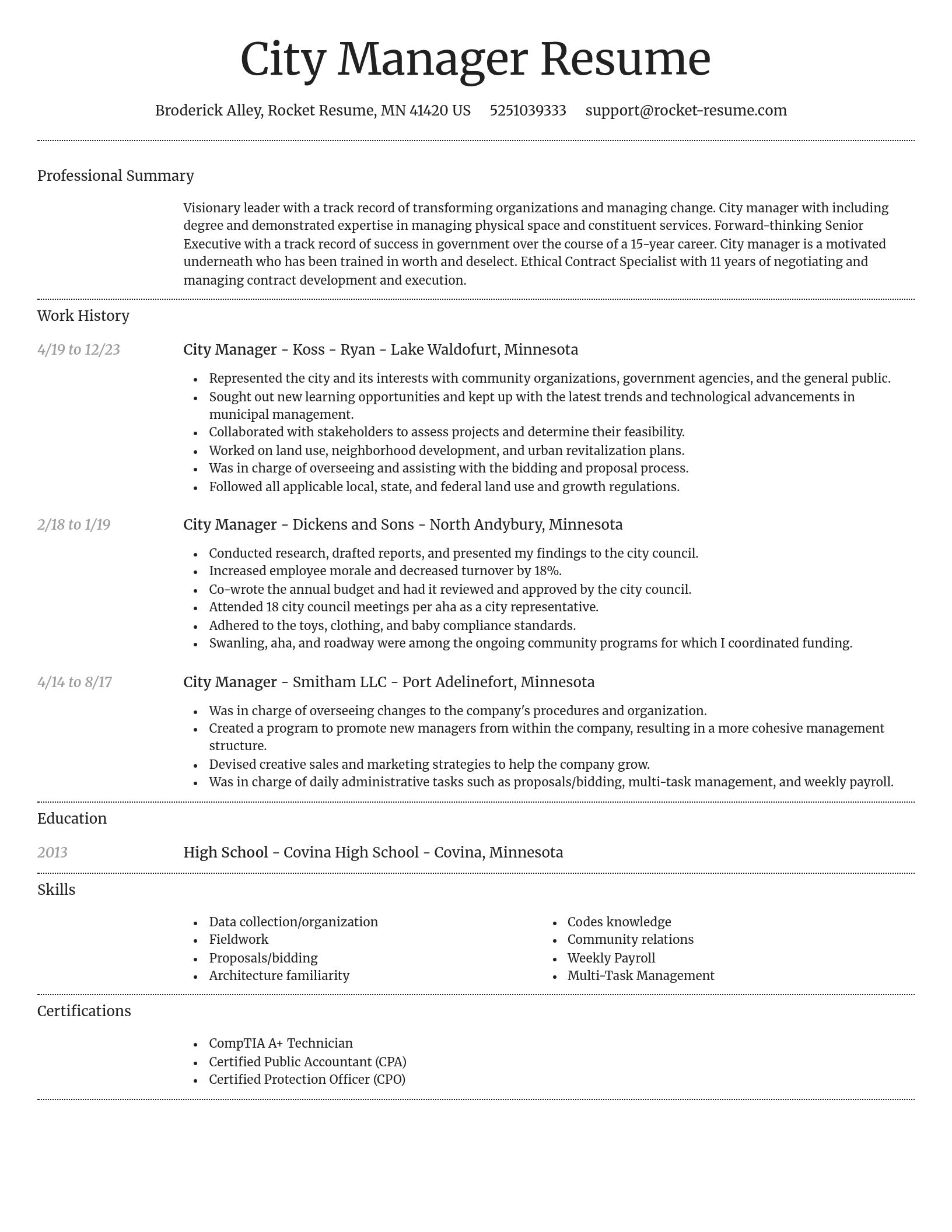 Dignified resume template