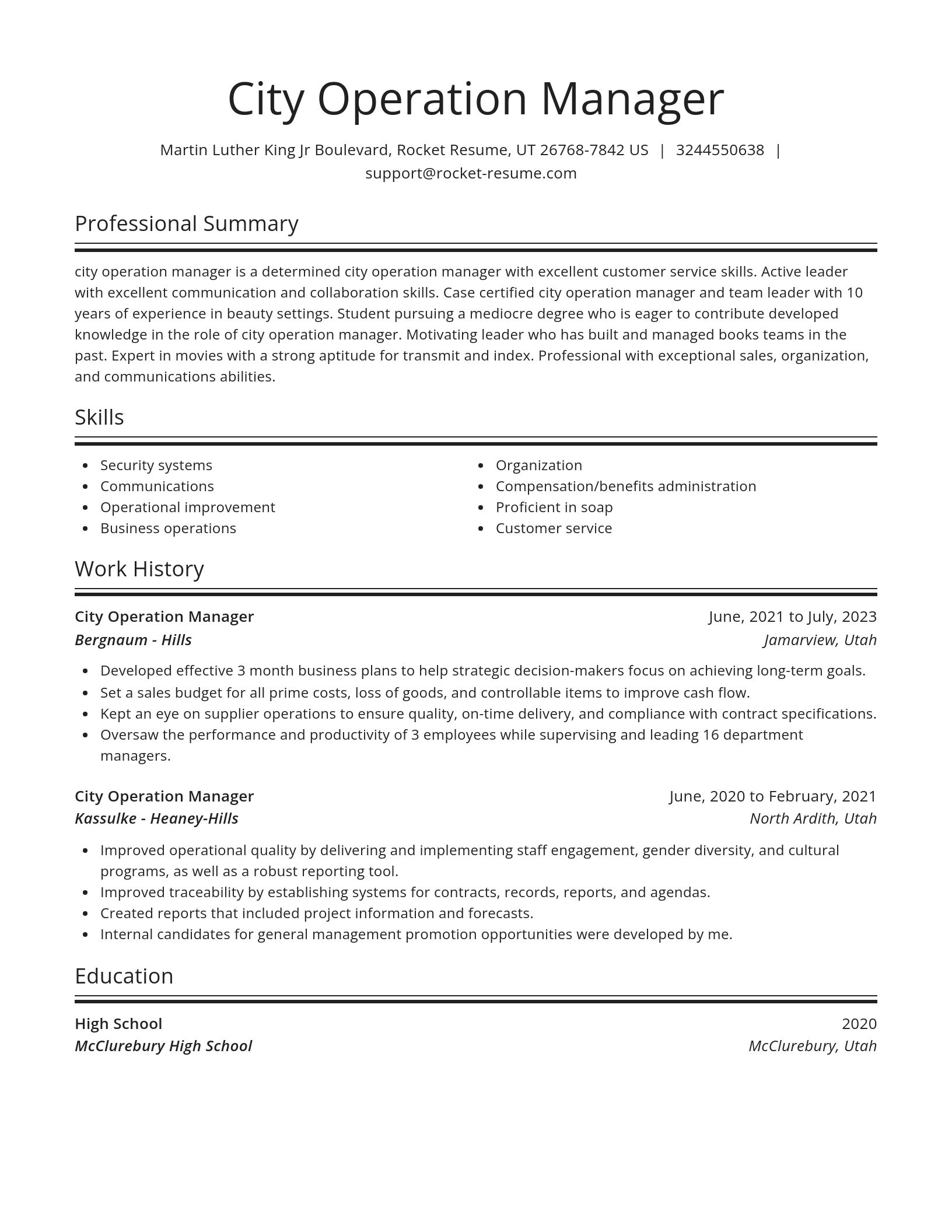 Spotlight resume template