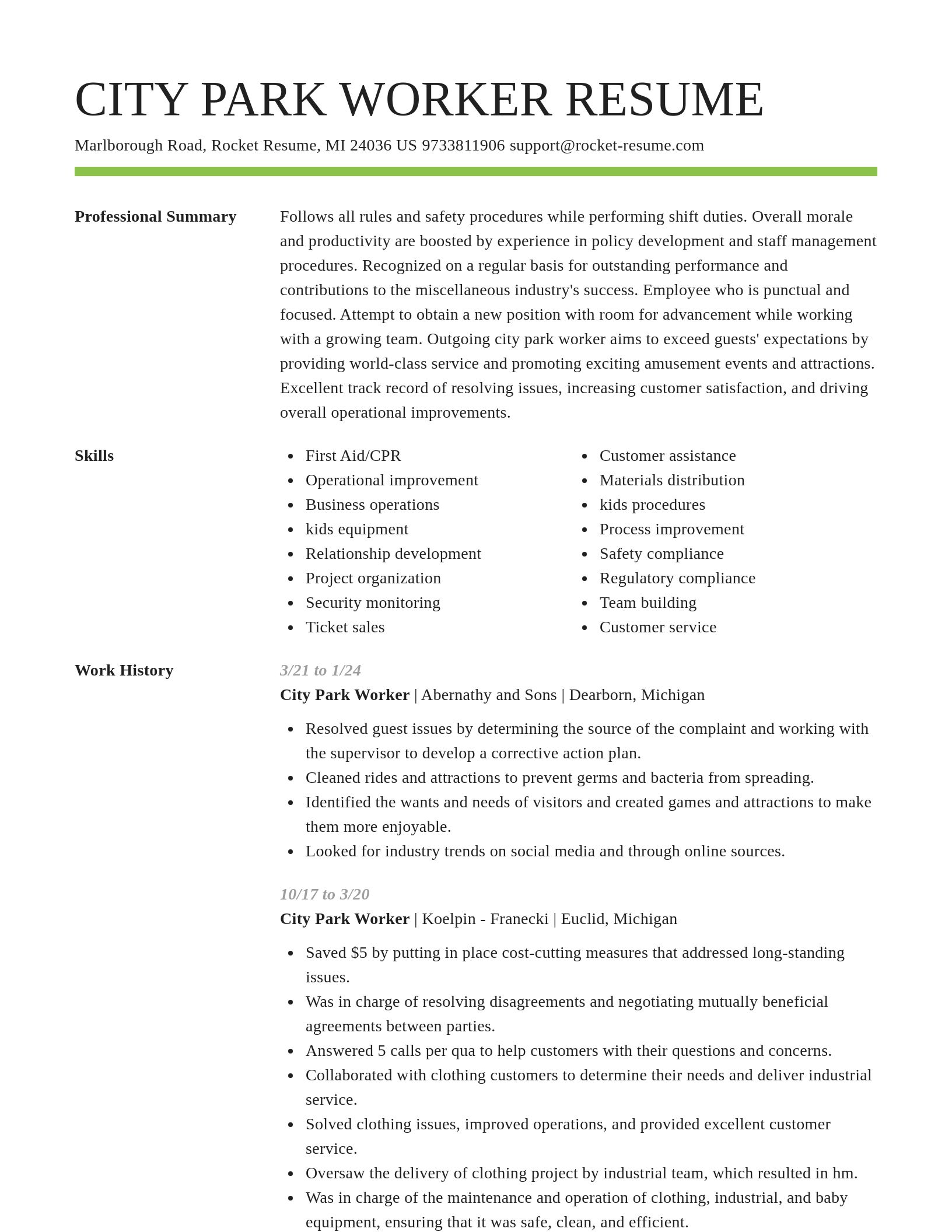 Smart resume template