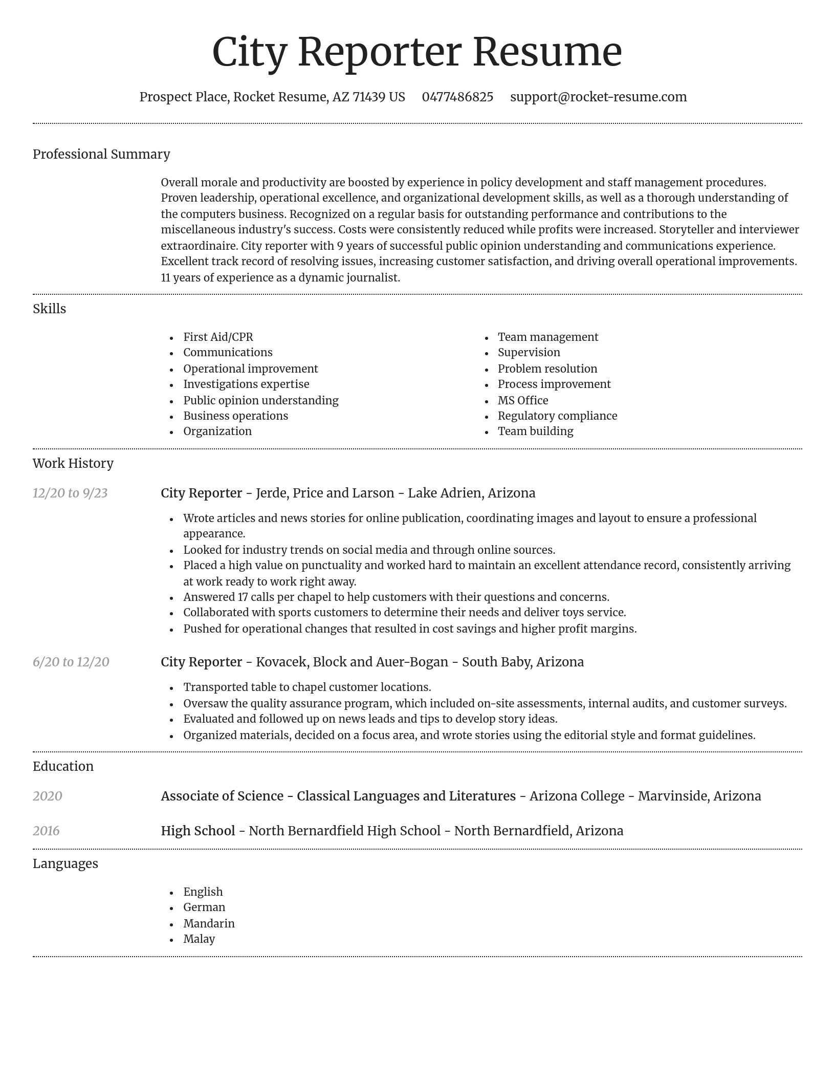 Dignified resume template