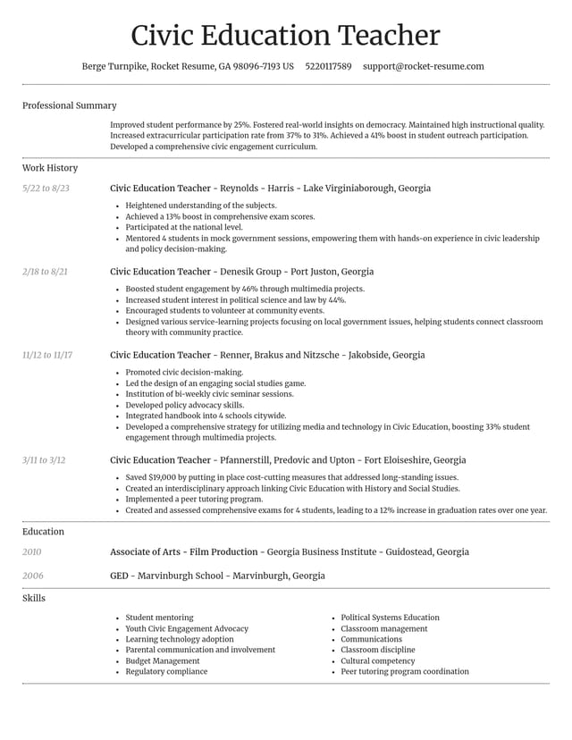 Dignified resume template