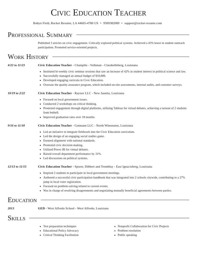 Director resume template