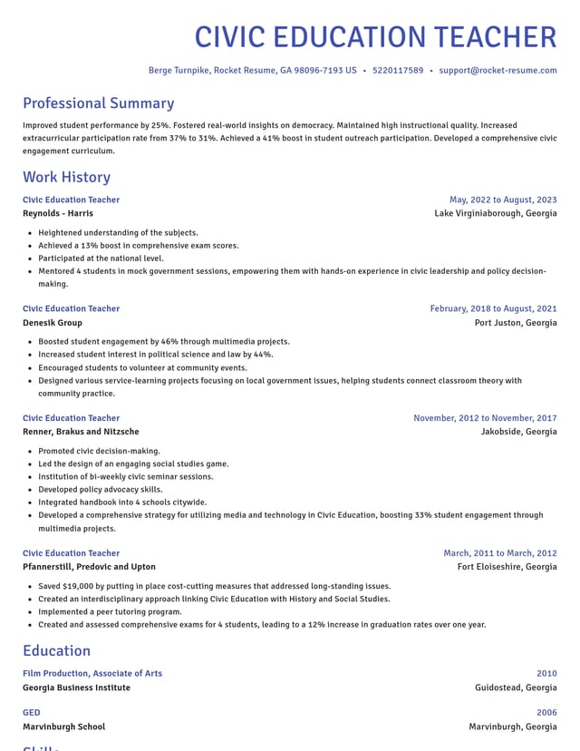 Novel resume template