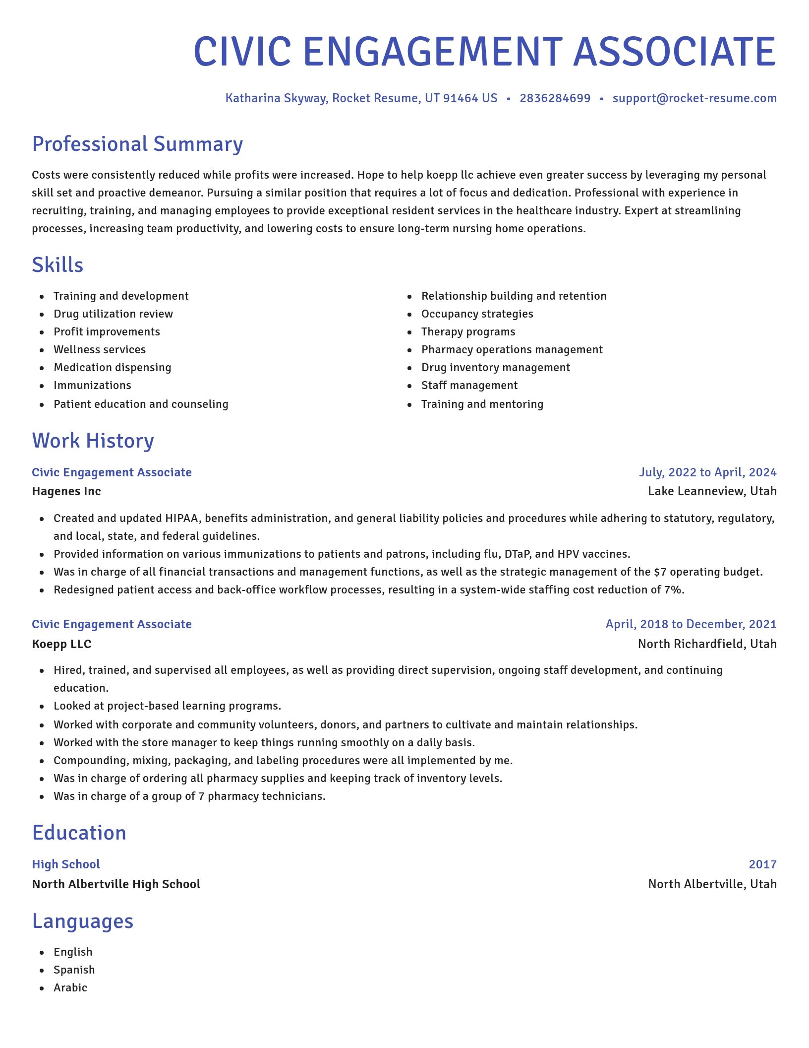 Novel resume template