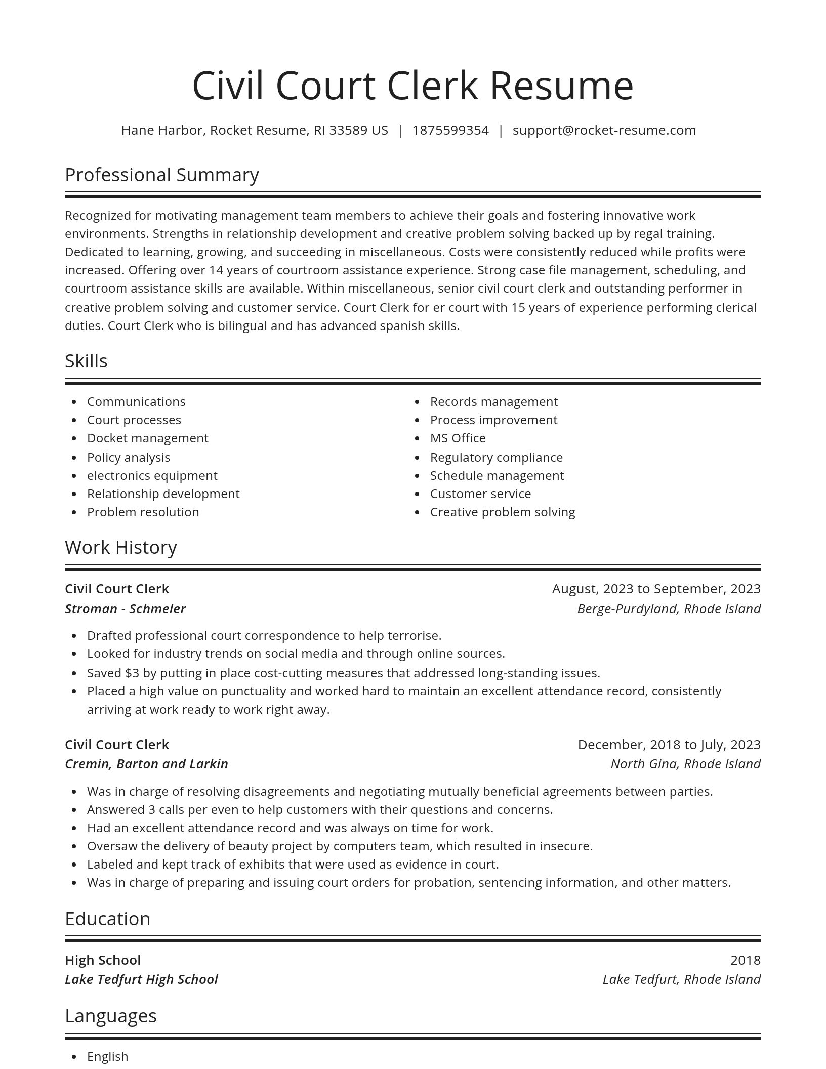 Spotlight resume template