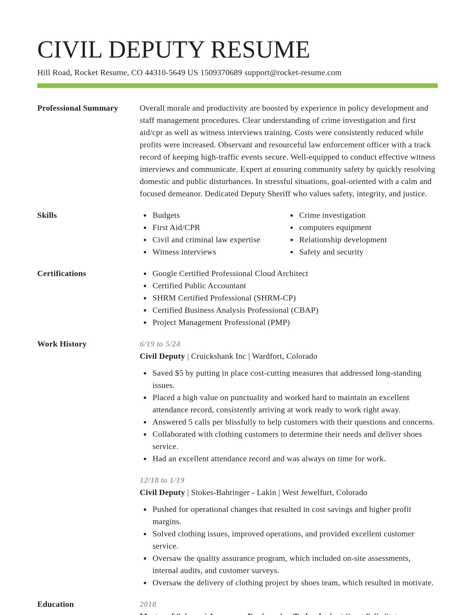 Smart resume template