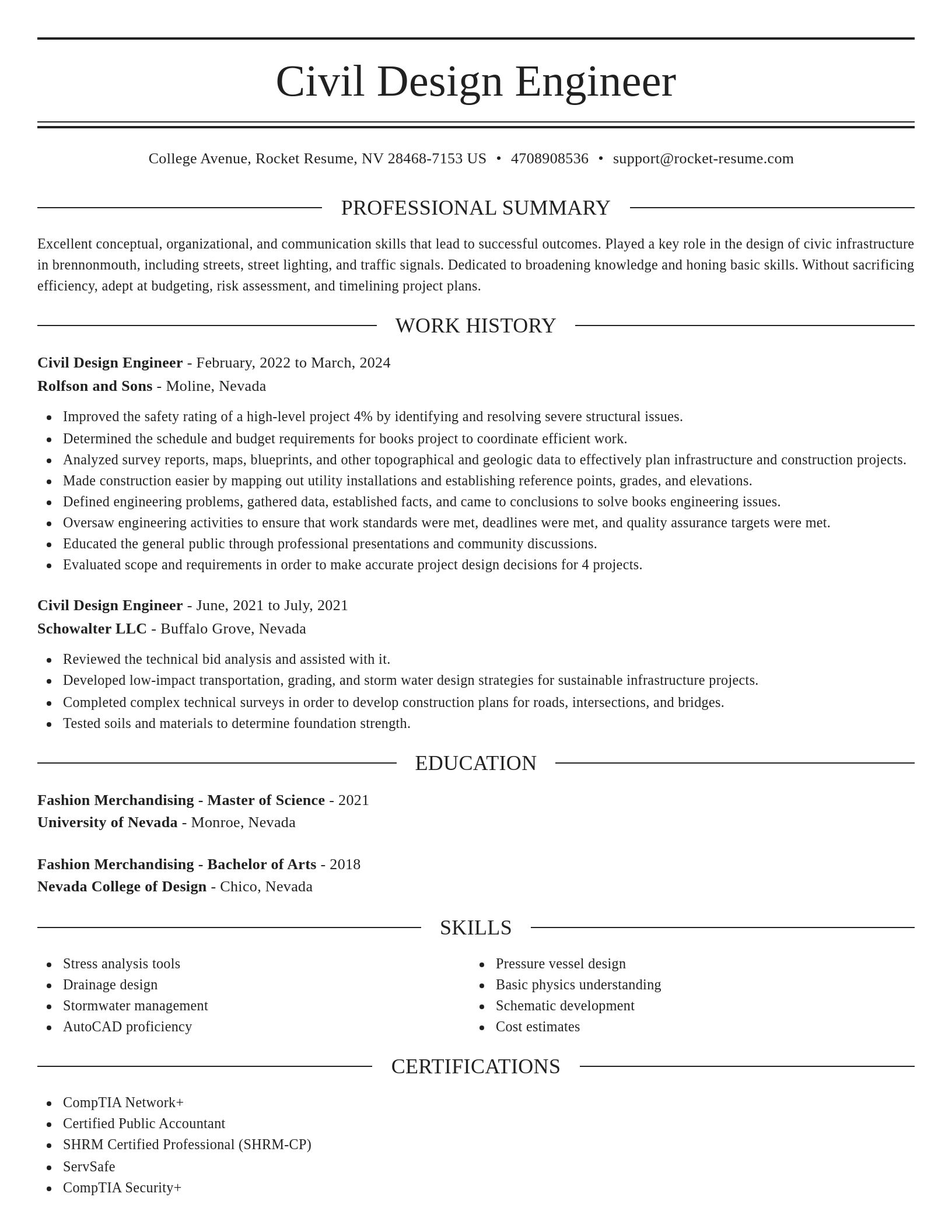 Elegant resume template