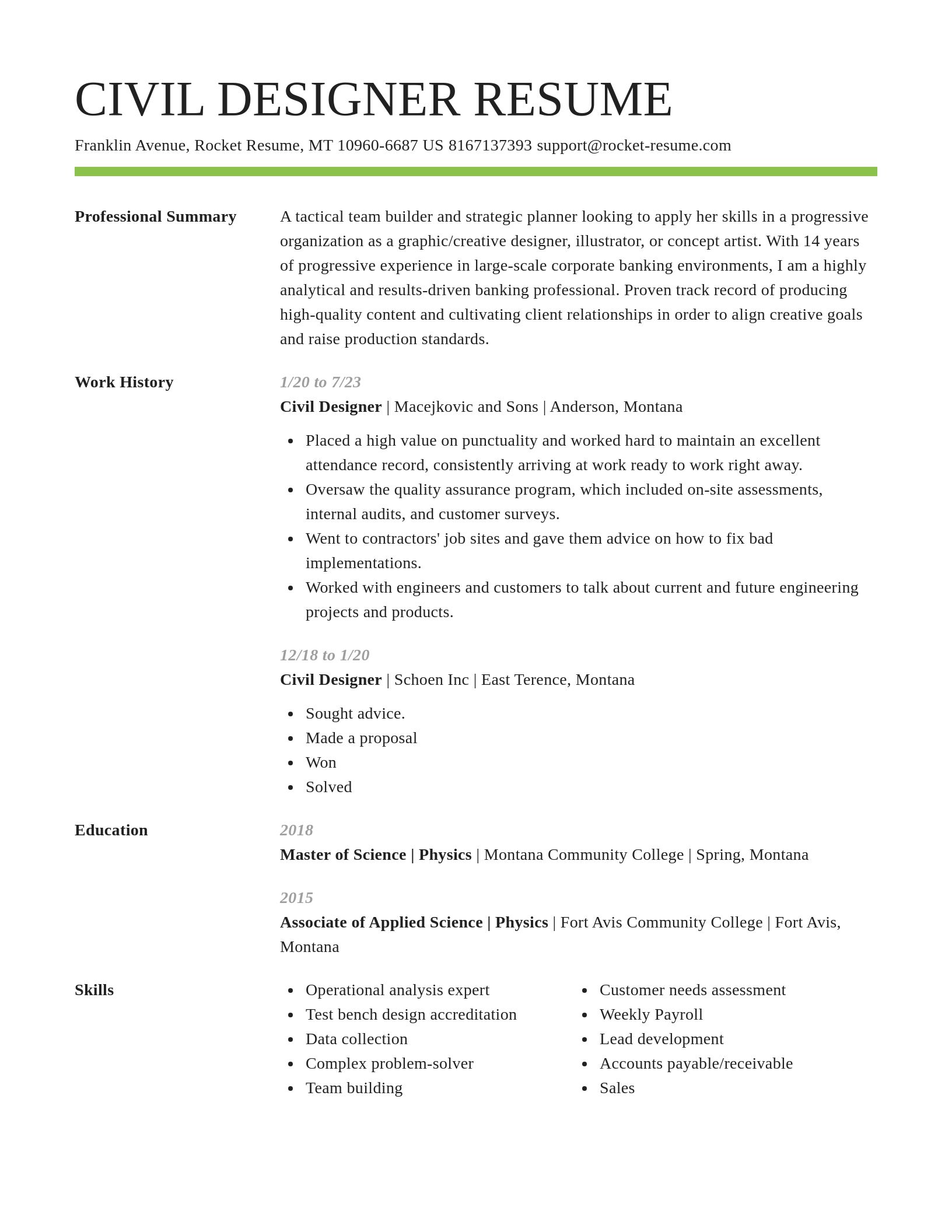 Smart resume template