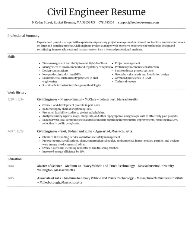 Dignified resume template