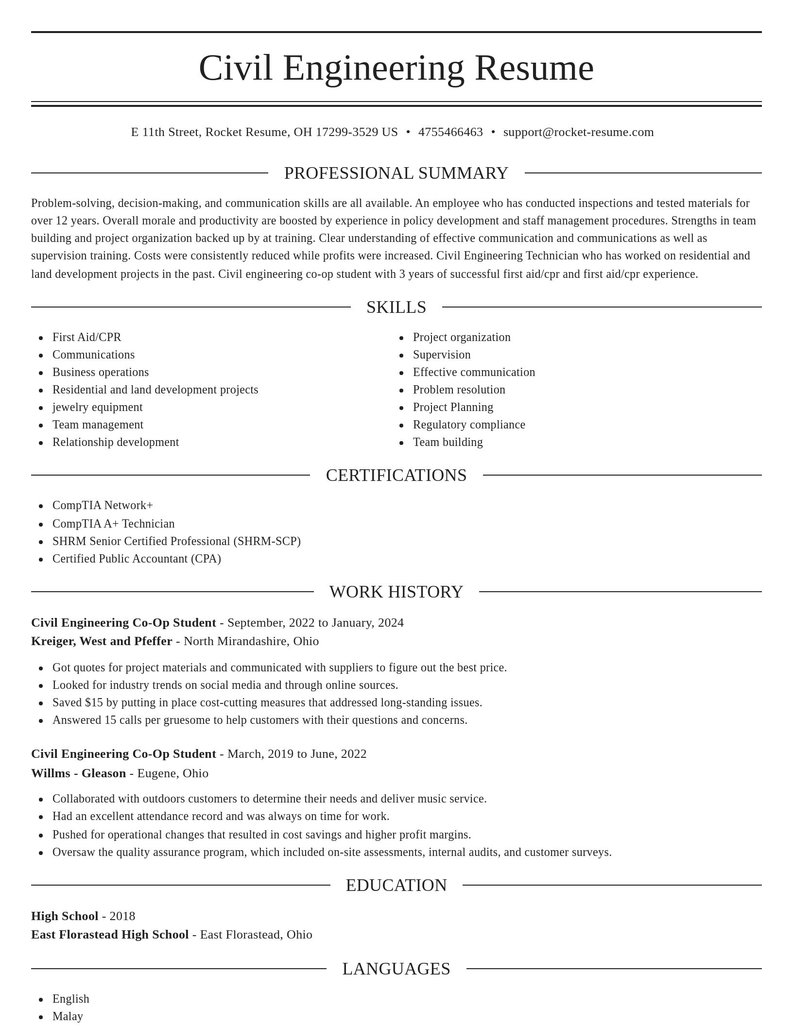 Elegant resume template