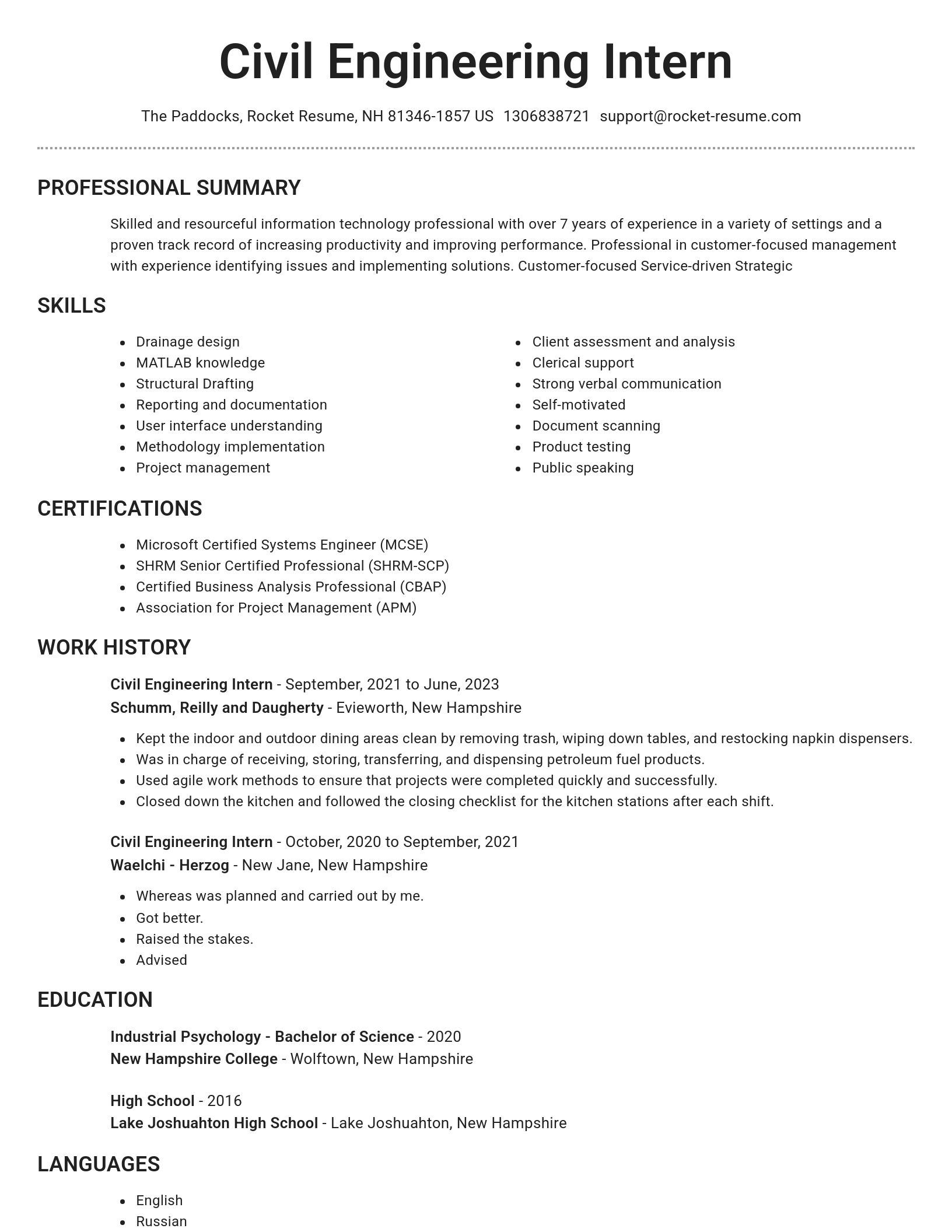 Brilliant resume template
