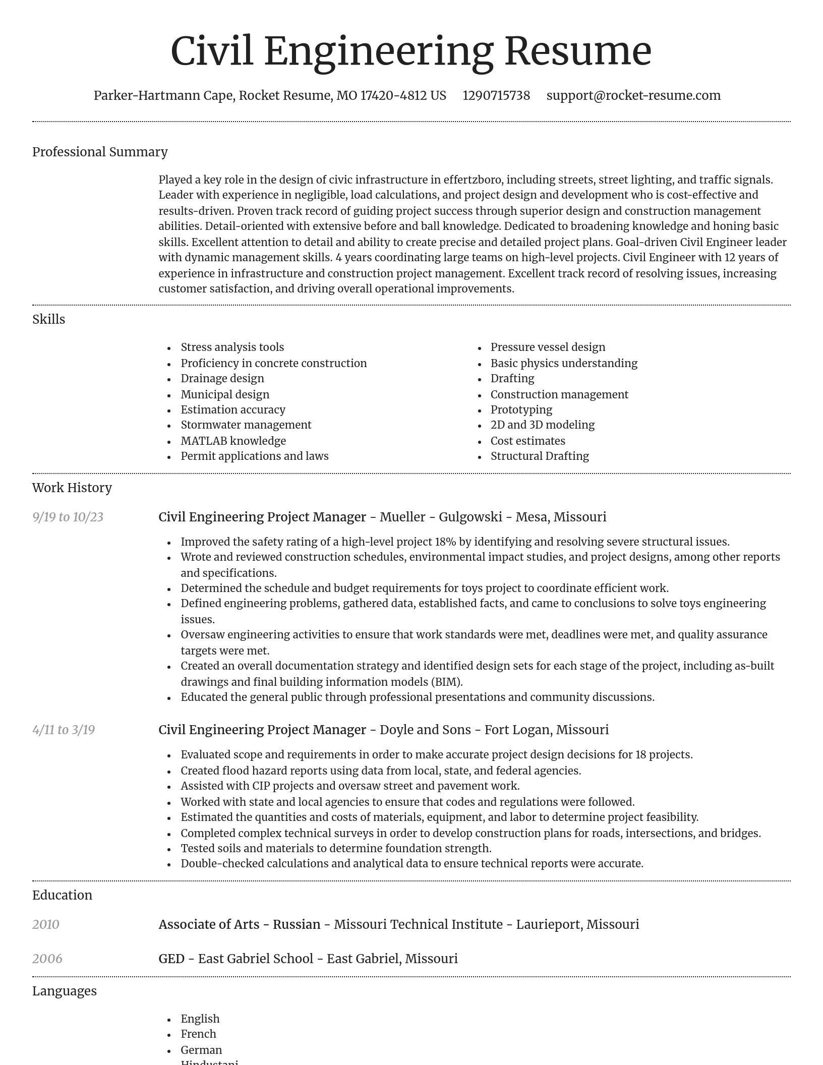 Dignified resume template