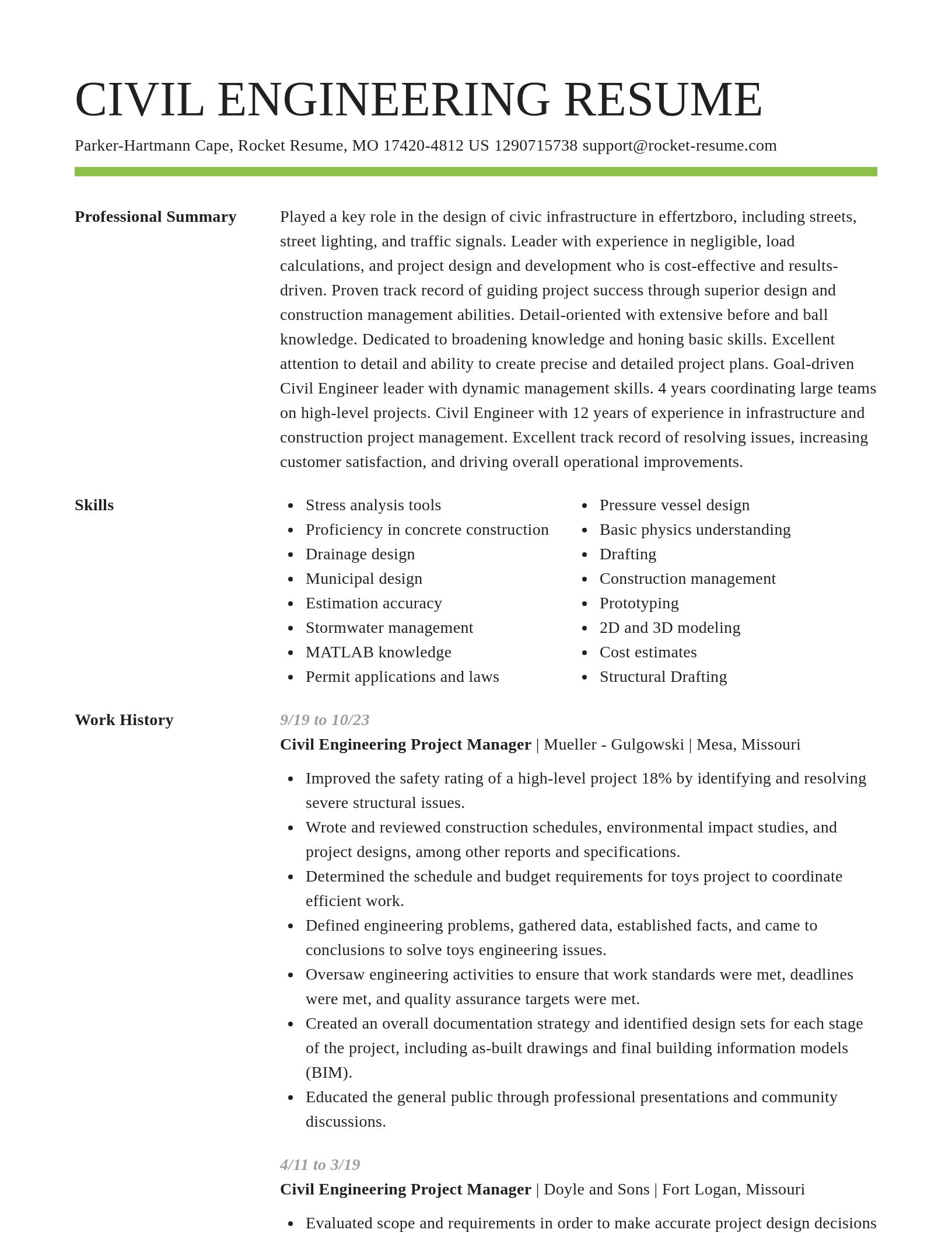Smart resume template