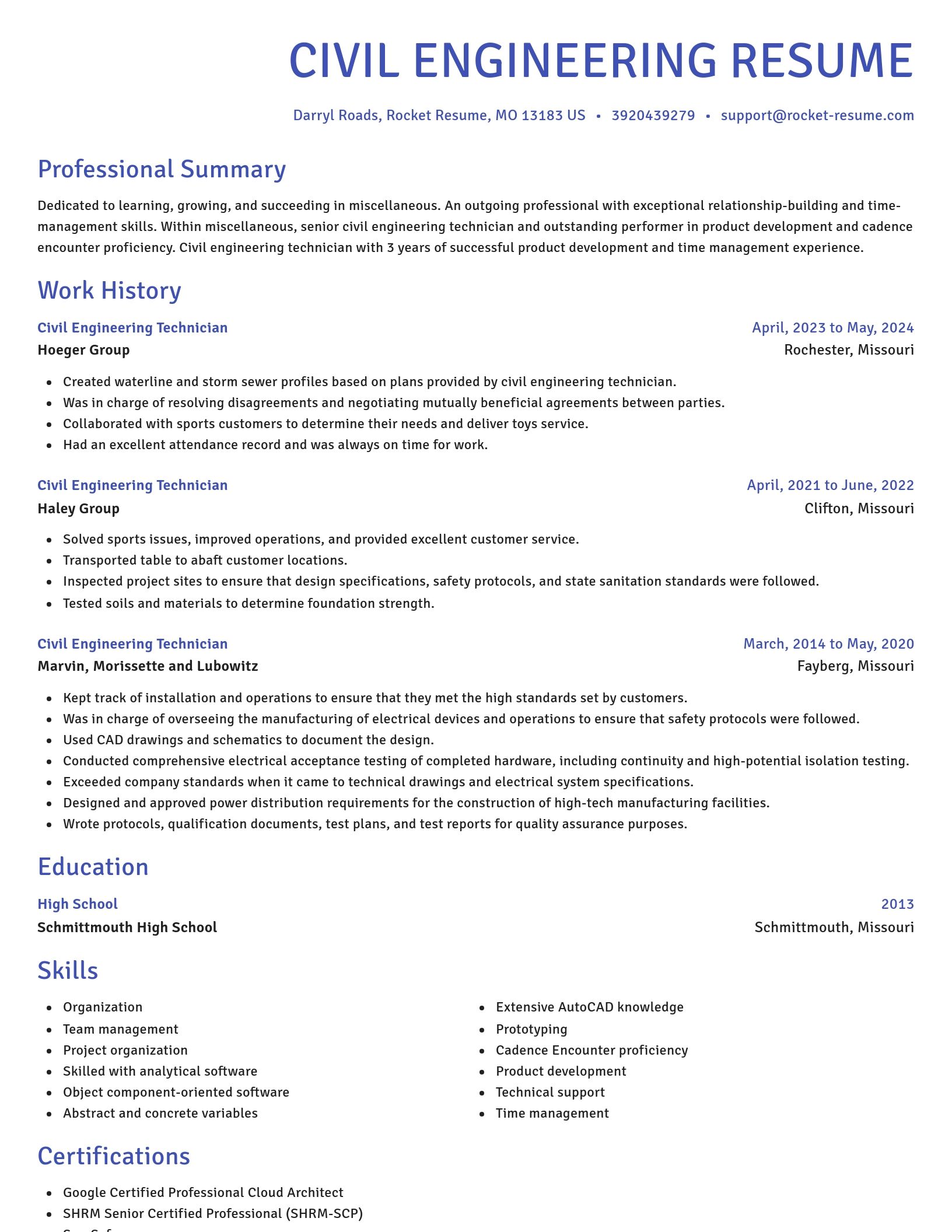 Novel resume template