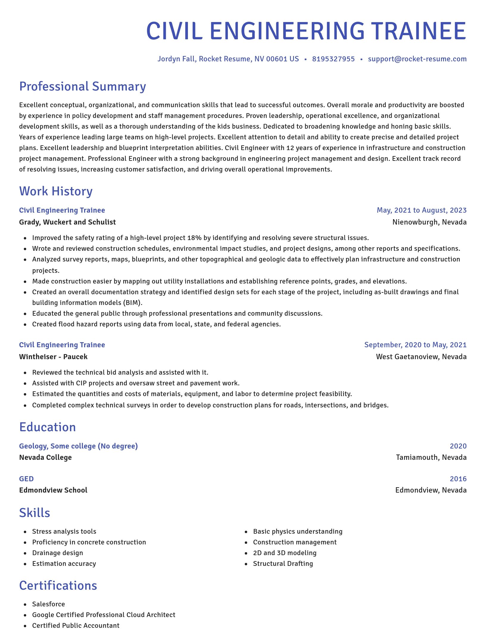 Novel resume template