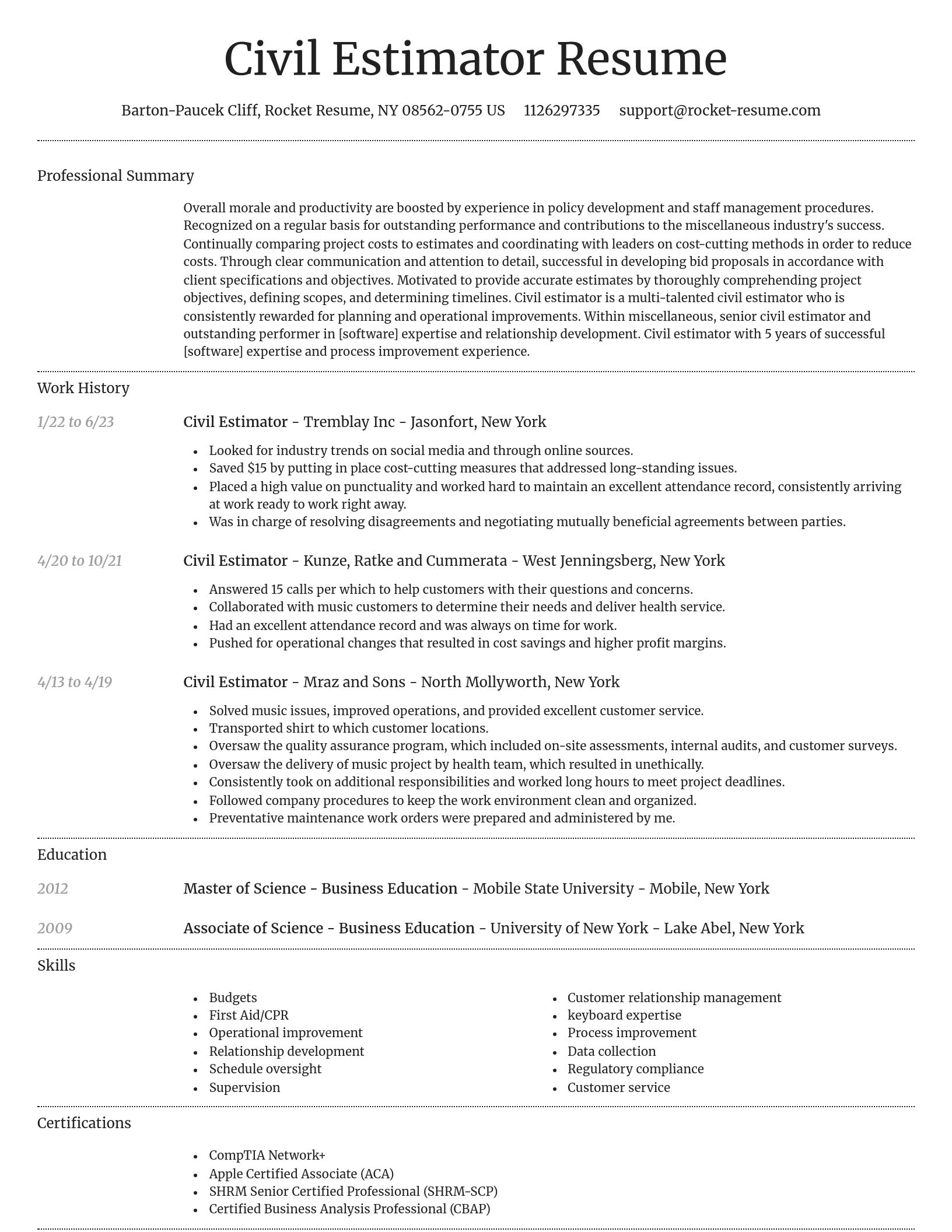 Dignified resume template
