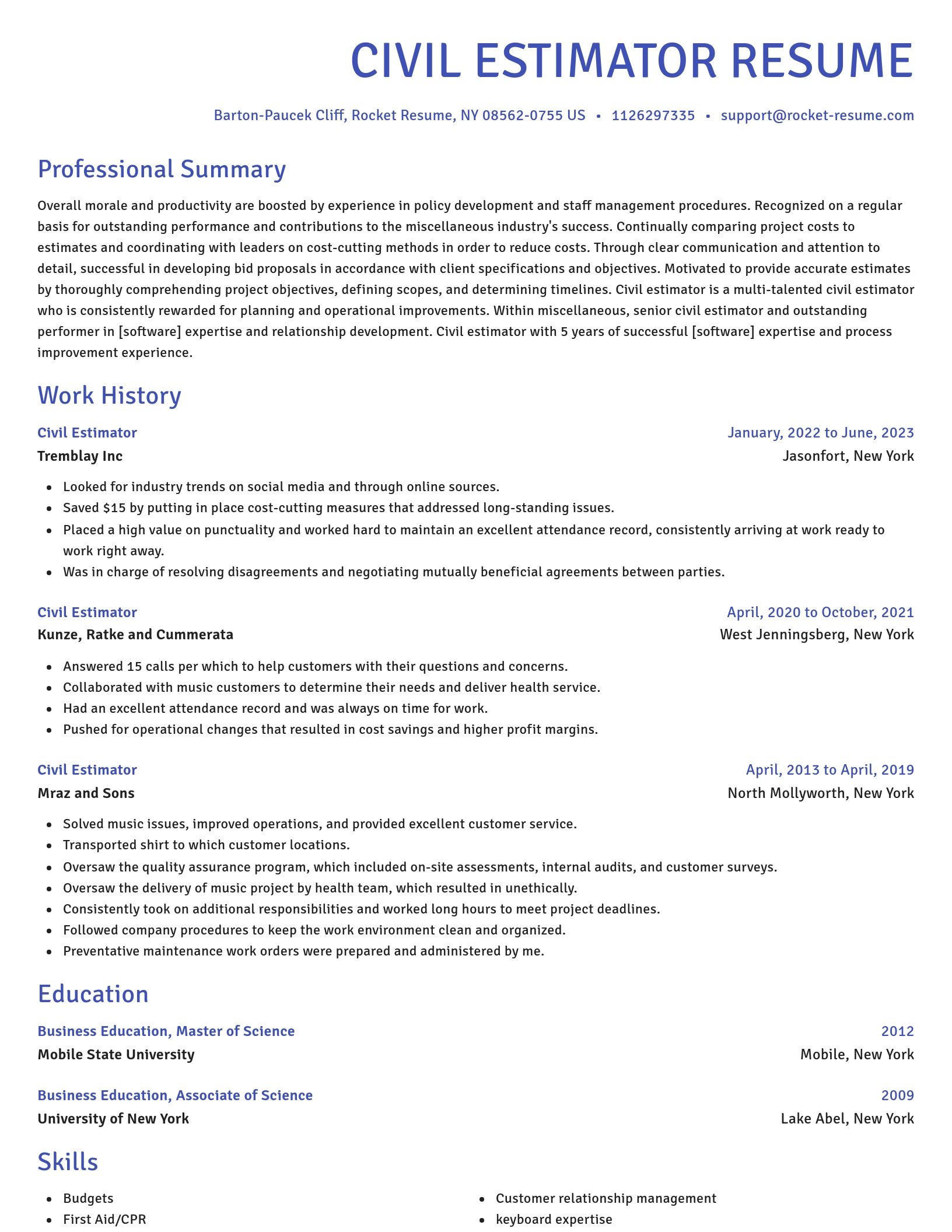 Novel resume template