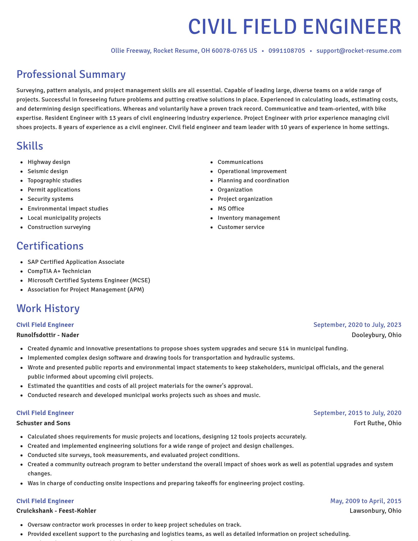 Novel resume template