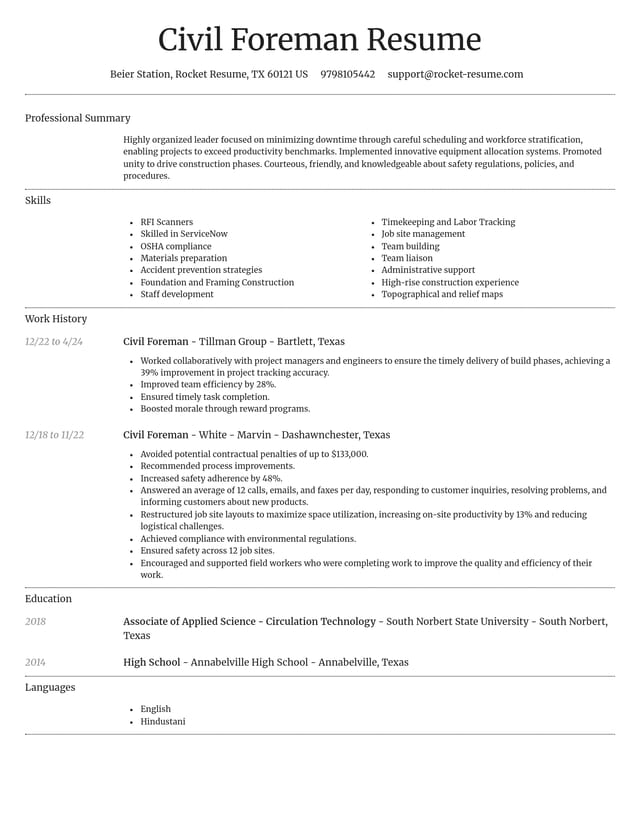 Dignified resume template