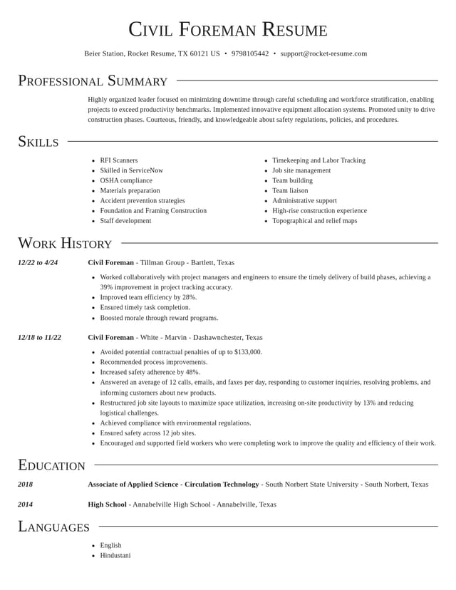 Director resume template