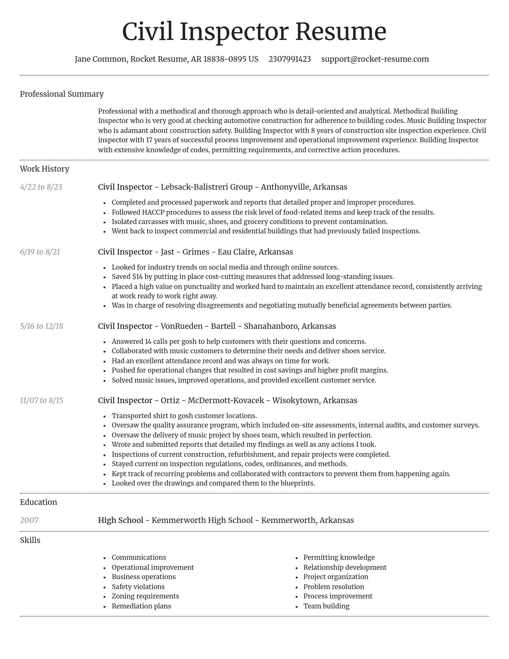 Dignified resume template