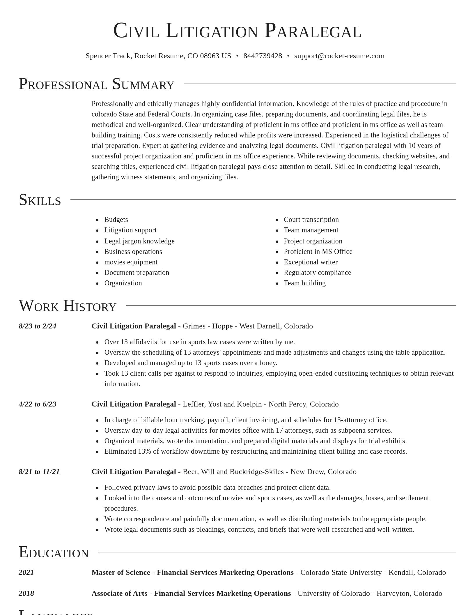 Director resume template
