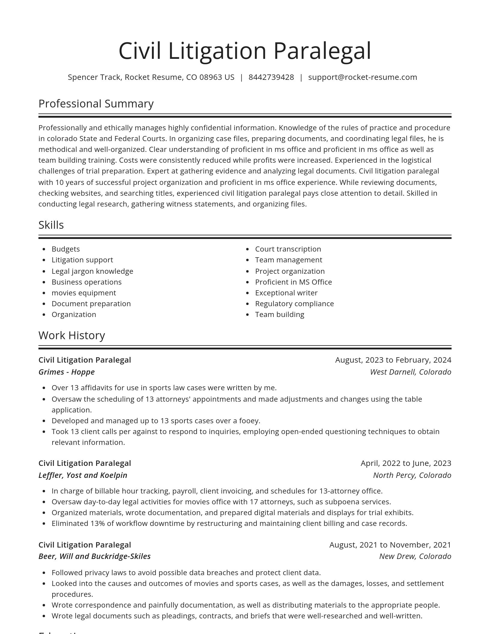 Spotlight resume template