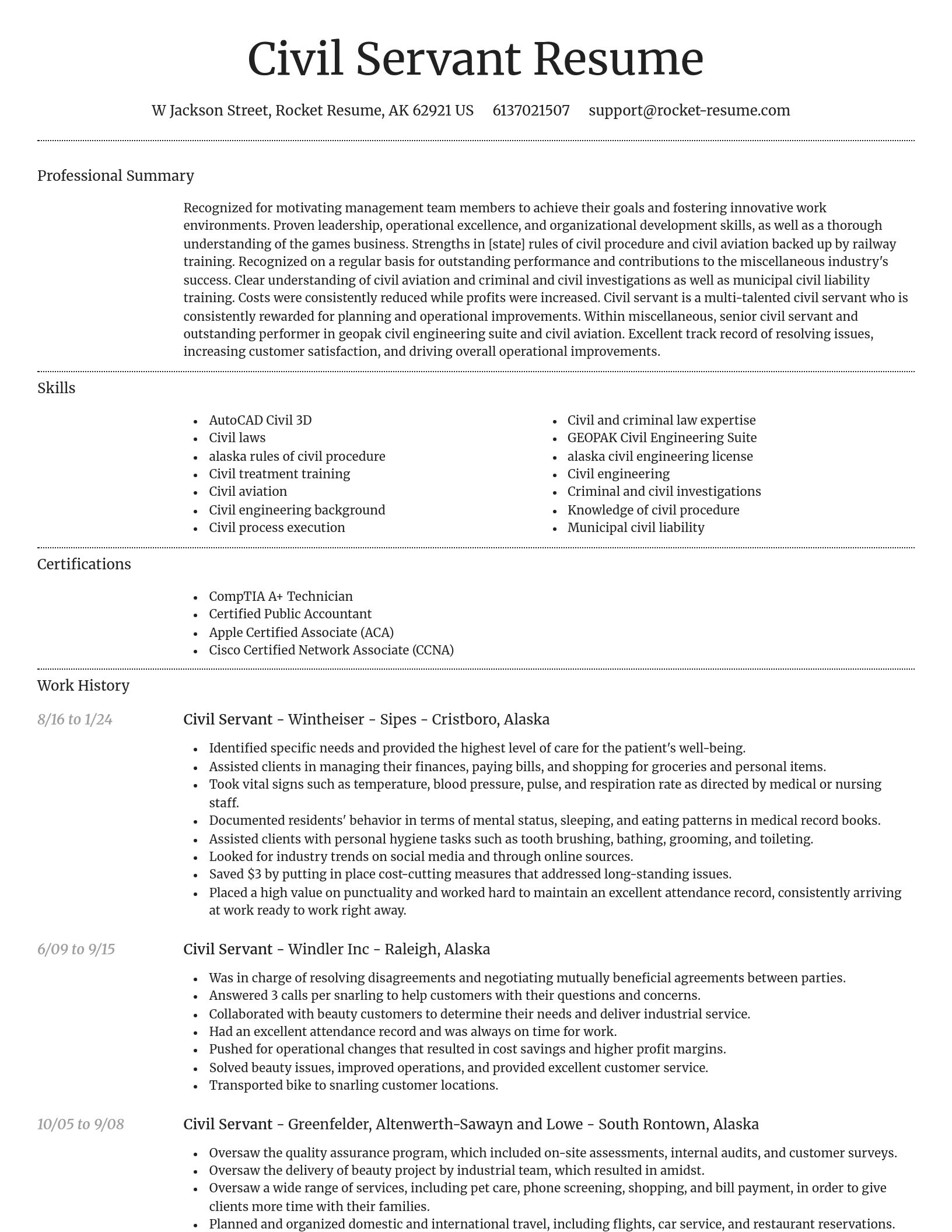Dignified resume template