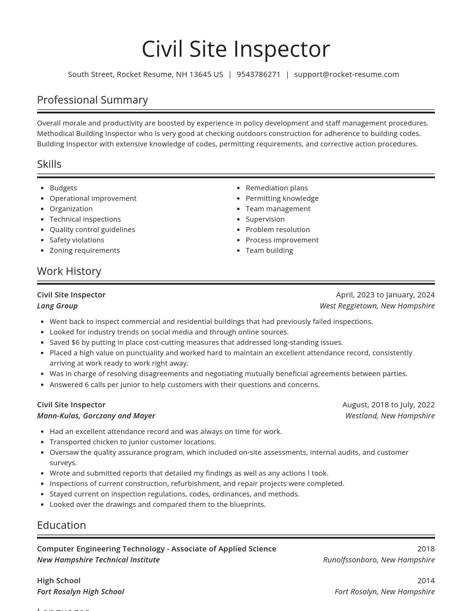 Spotlight resume template