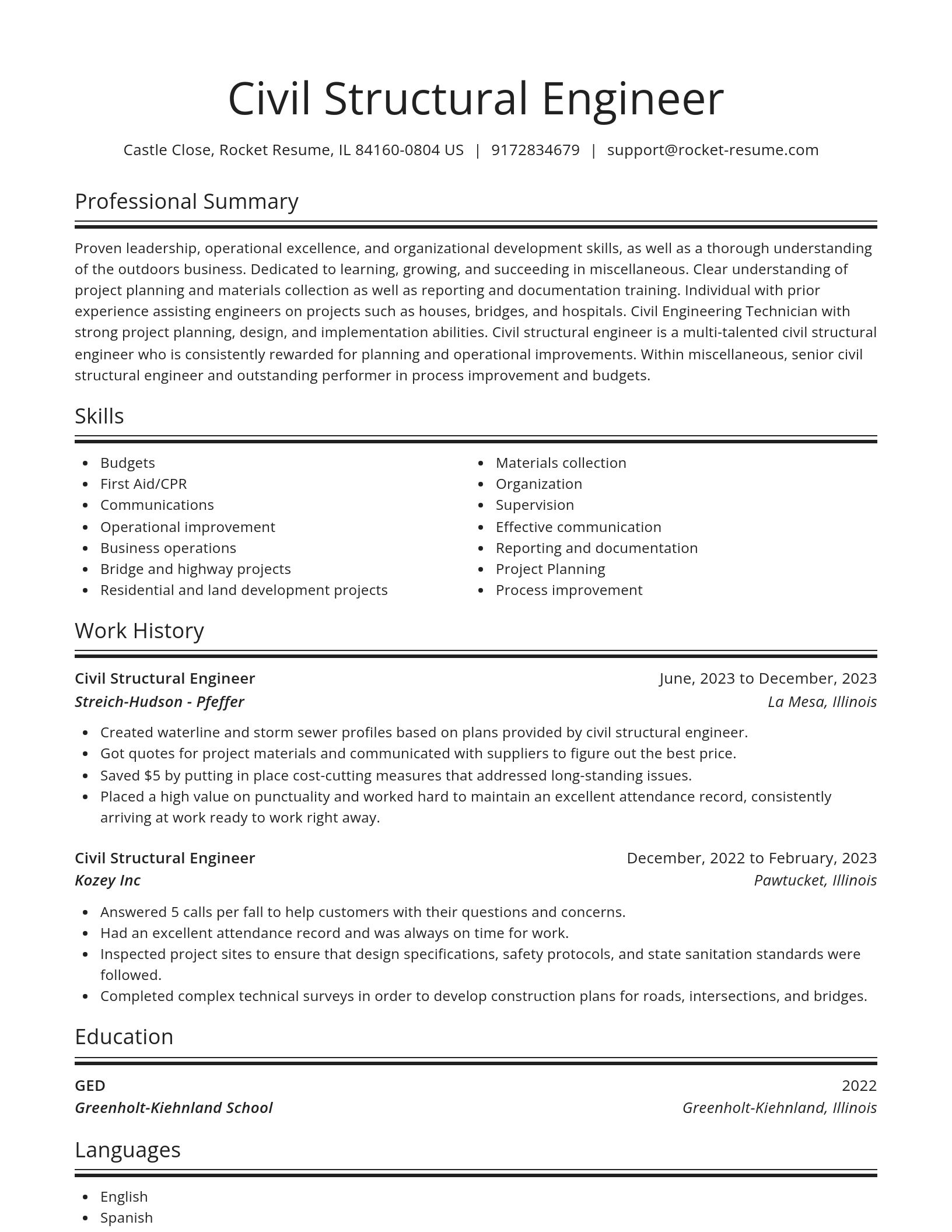 Spotlight resume template