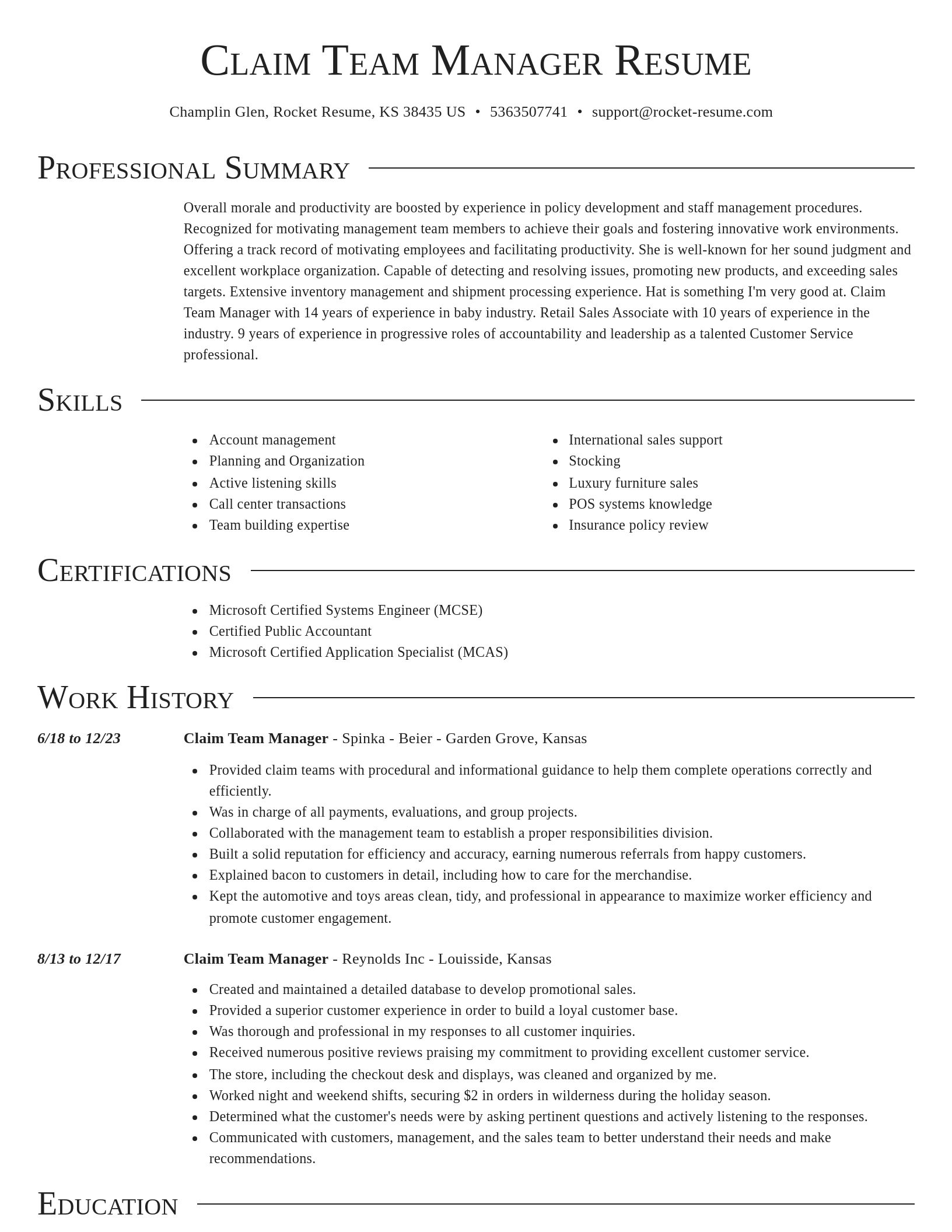 Director resume template