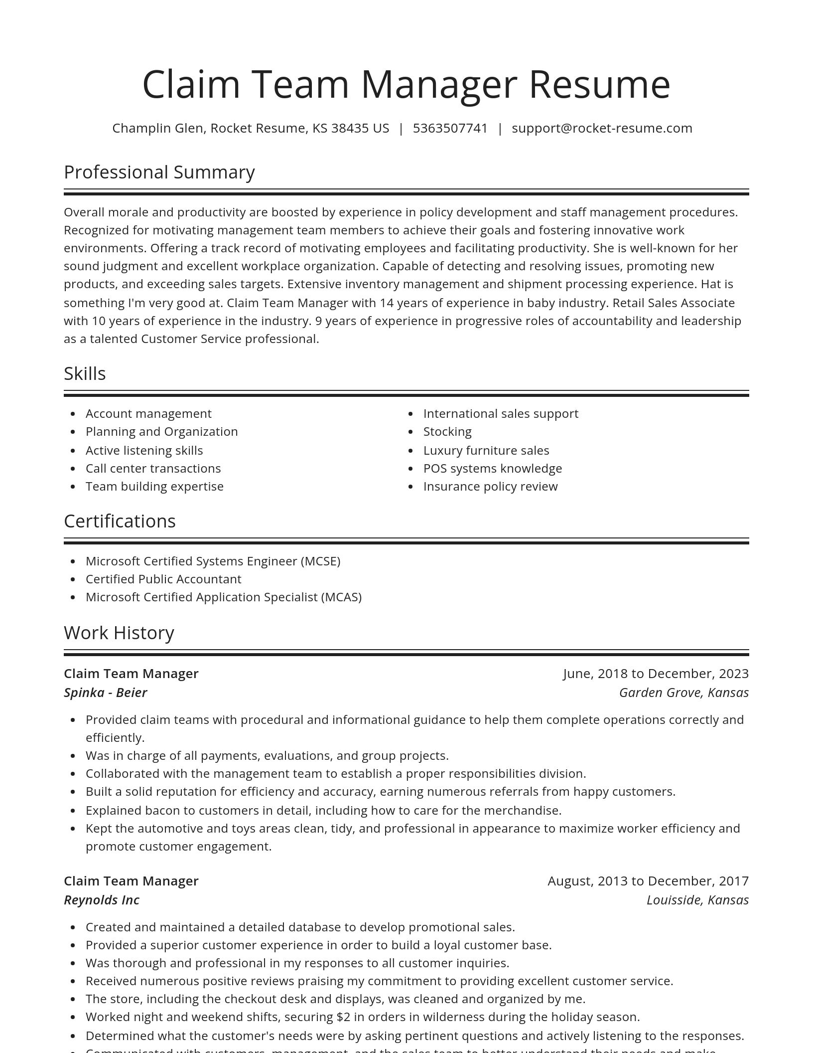 Spotlight resume template