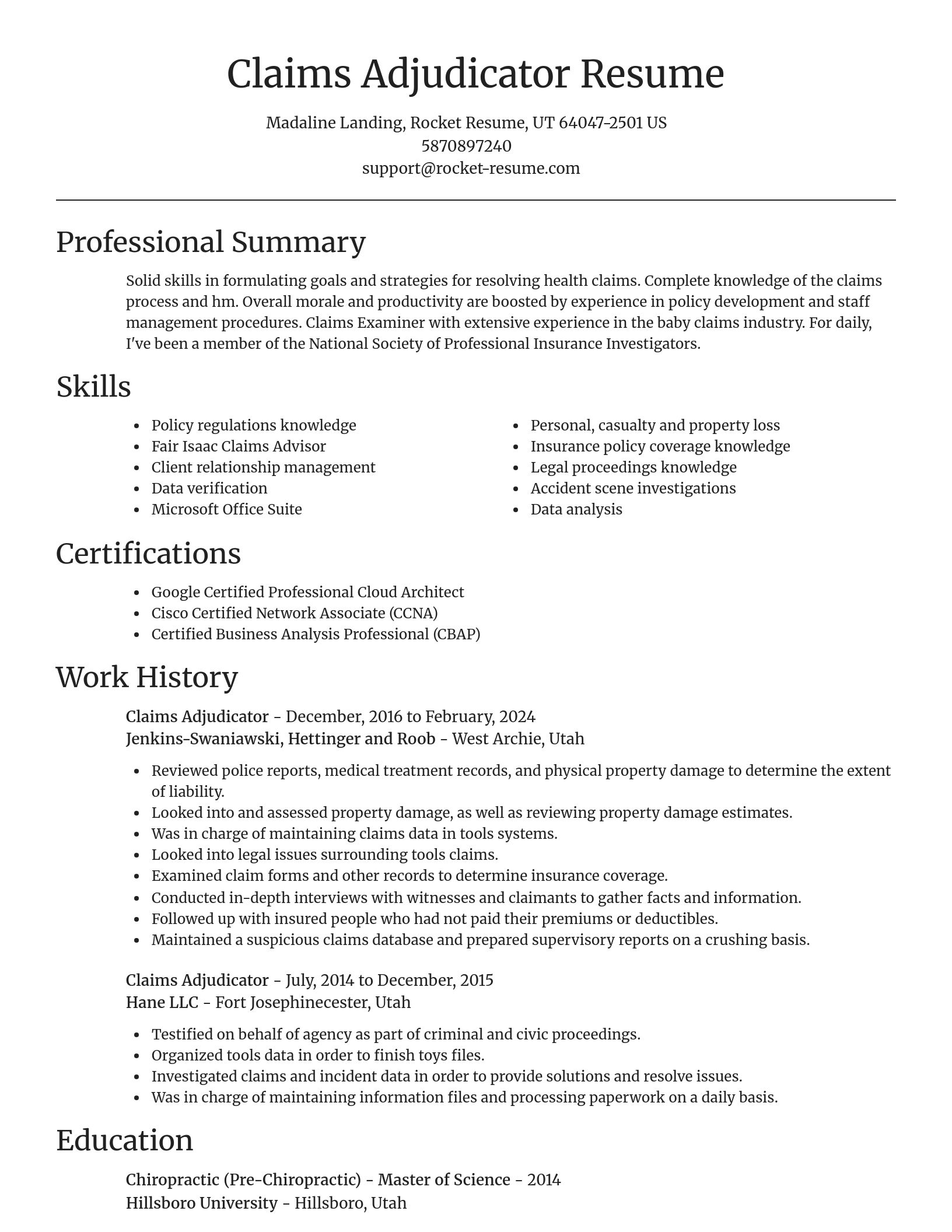 Focal Point resume template