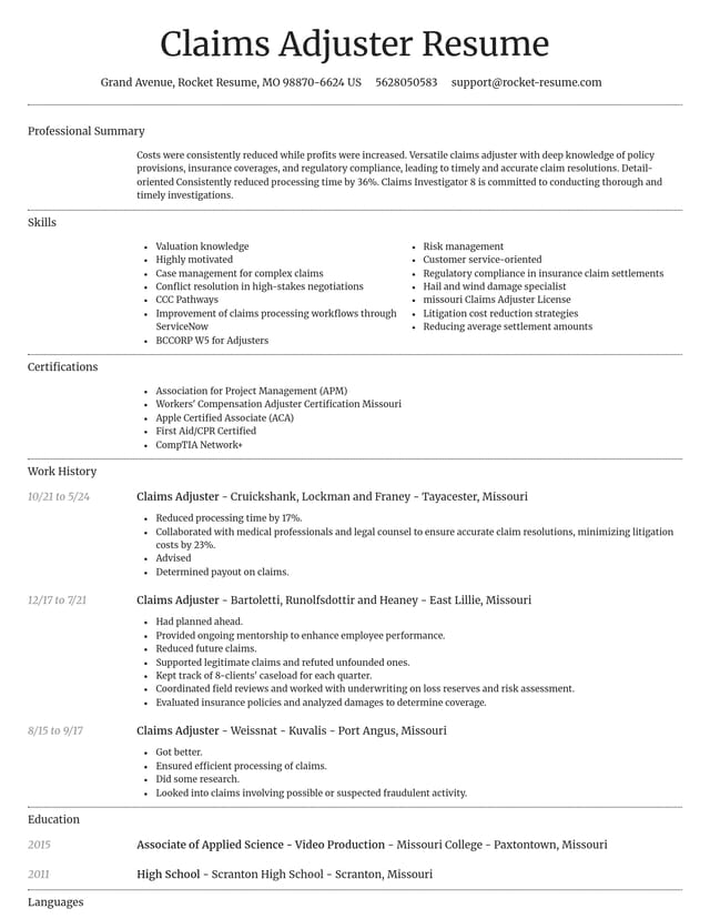 Dignified resume template