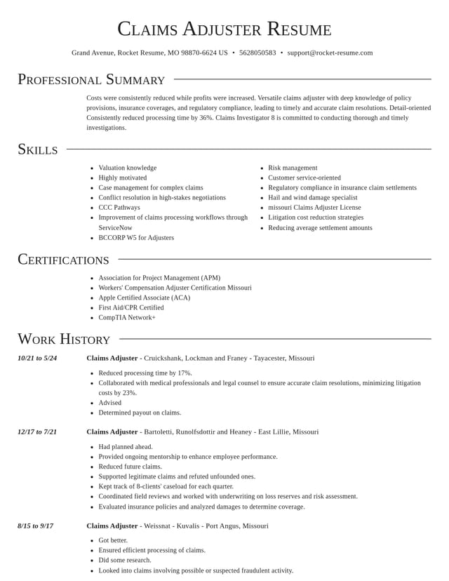 Director resume template