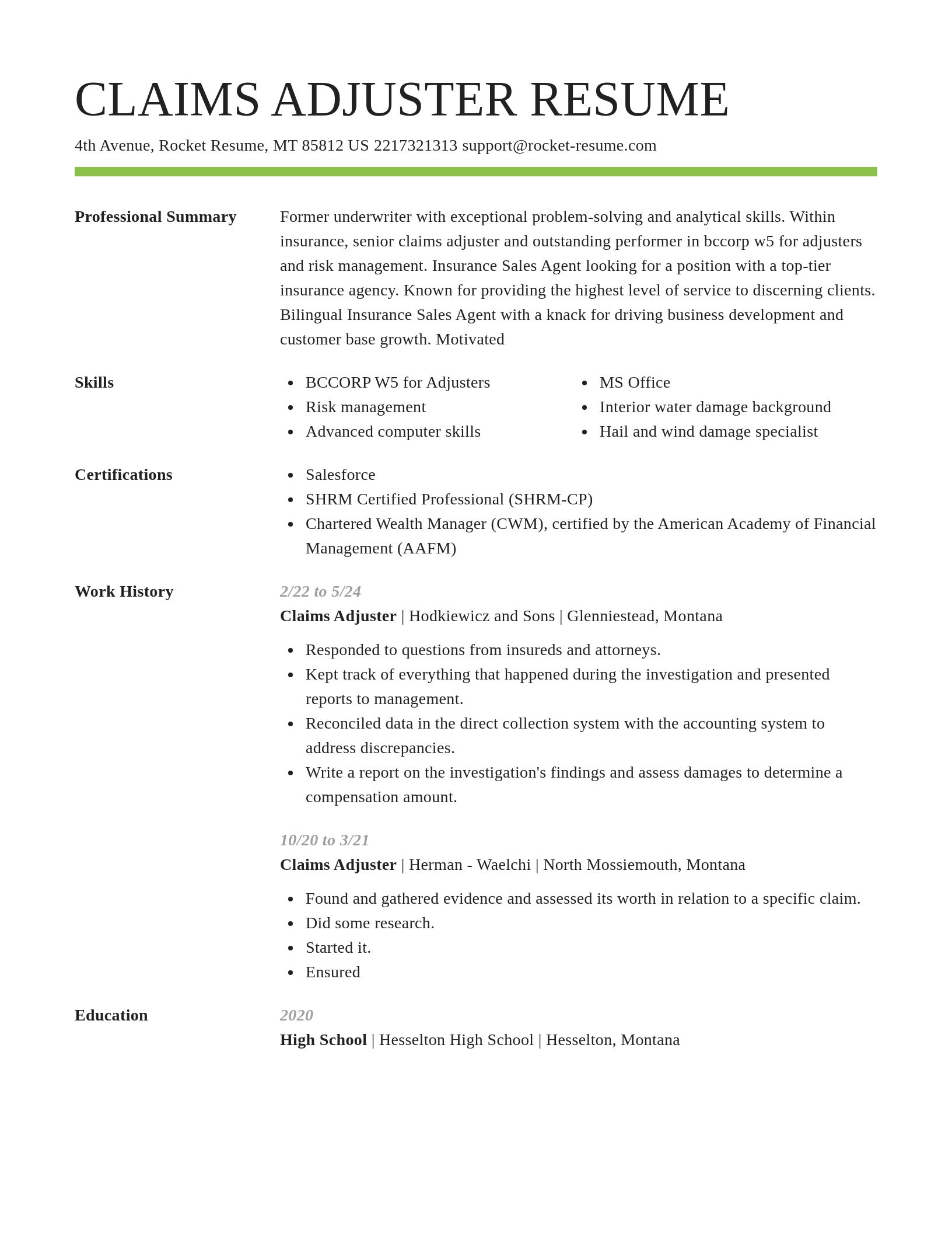 Smart resume template