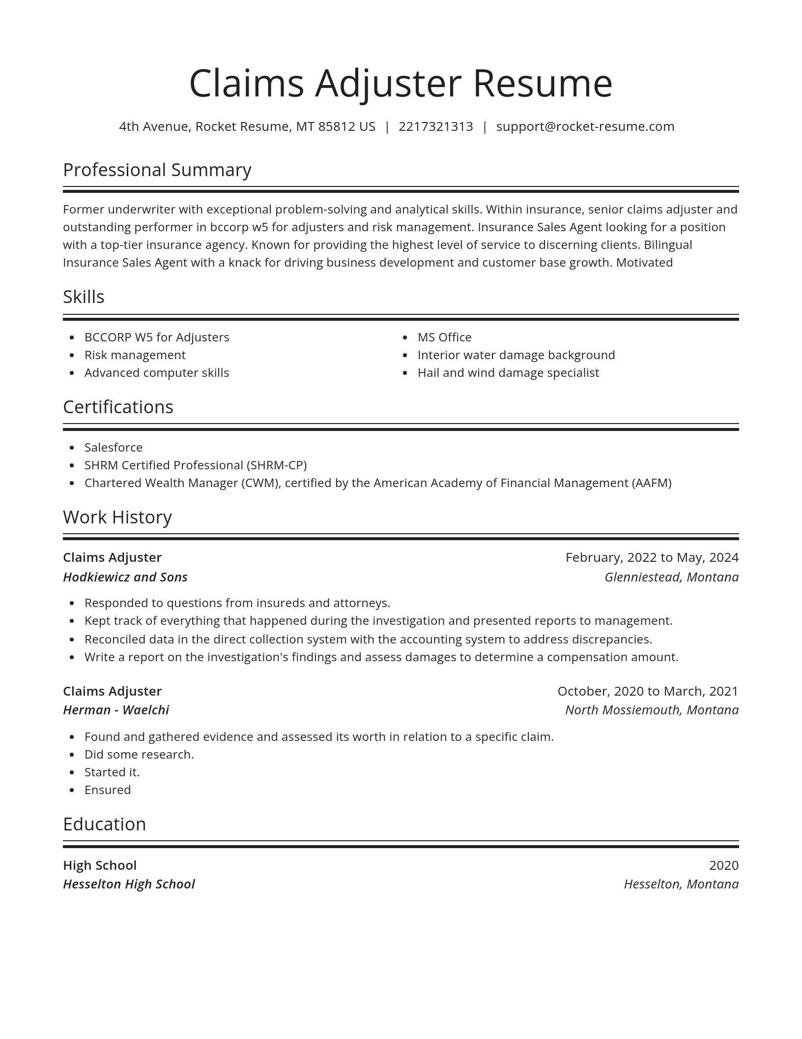 Spotlight resume template