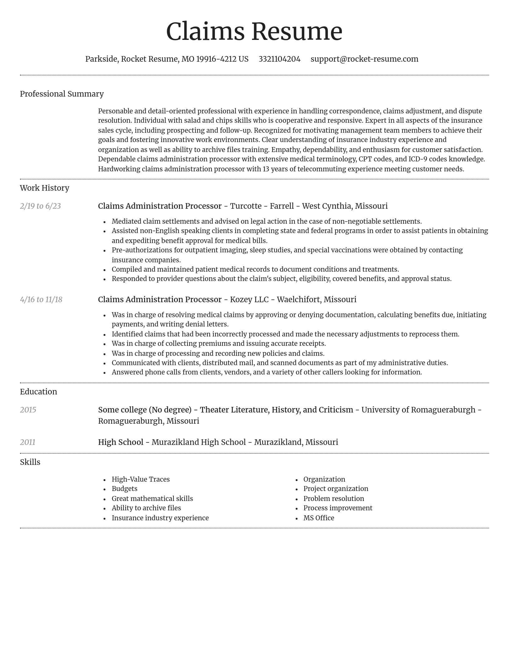 Dignified resume template