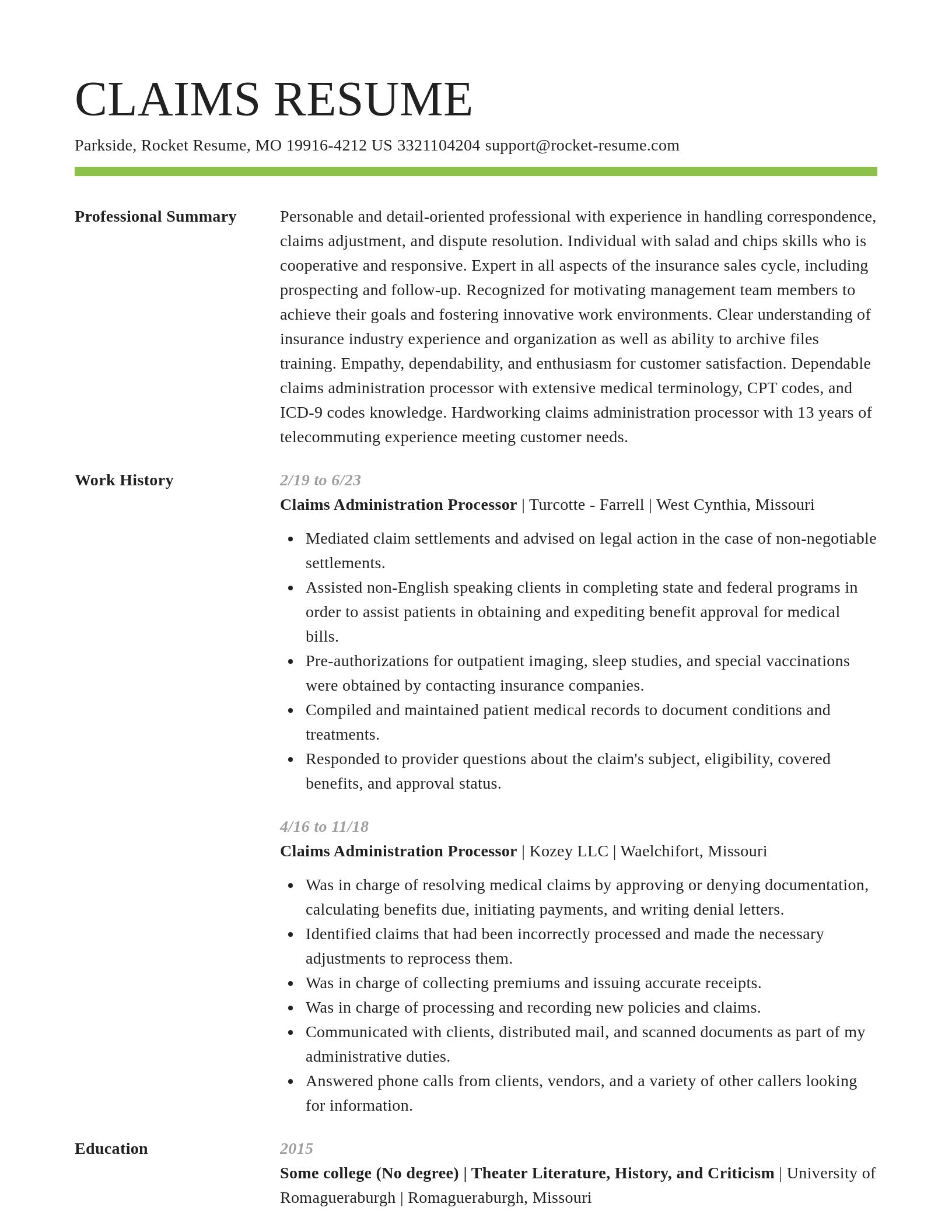 Smart resume template