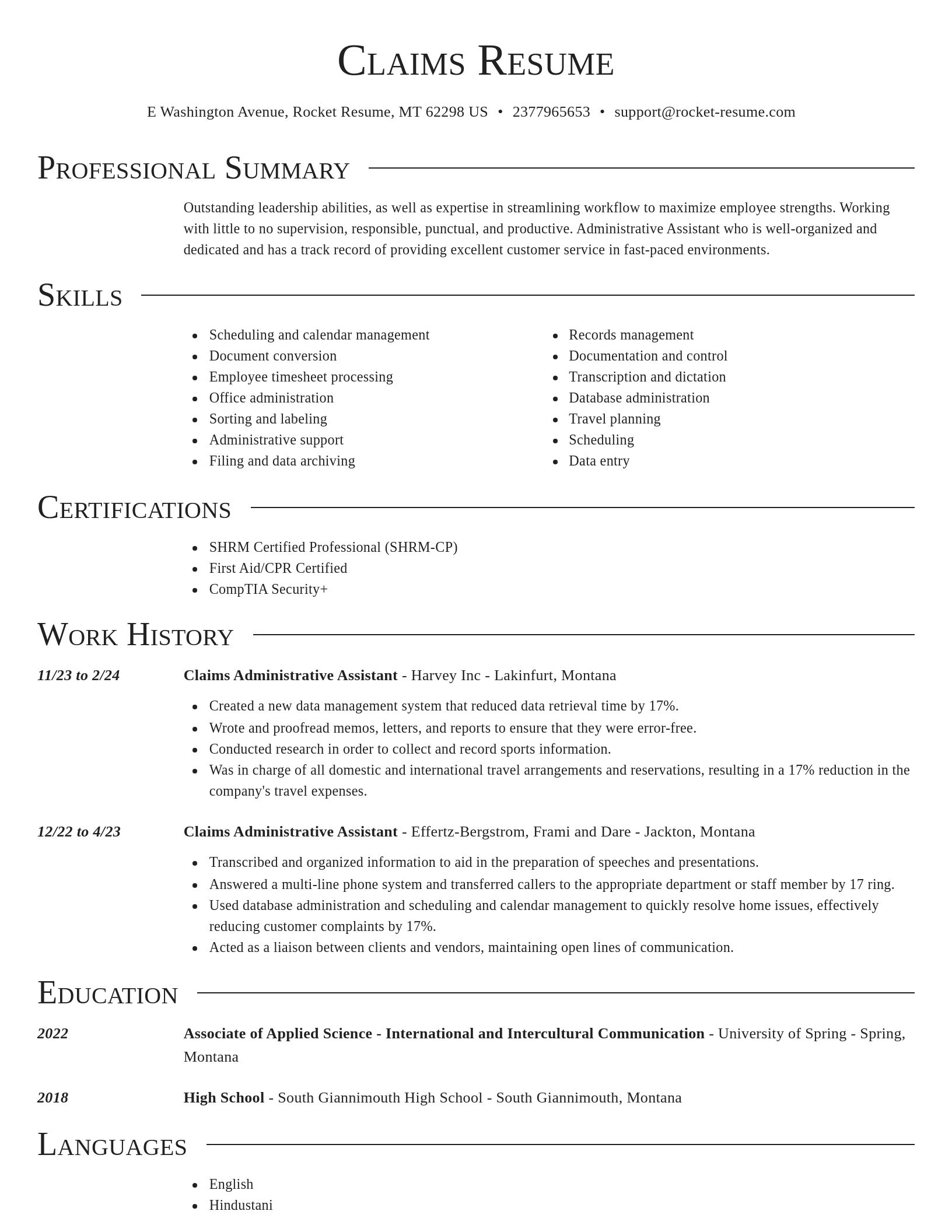 Director resume template