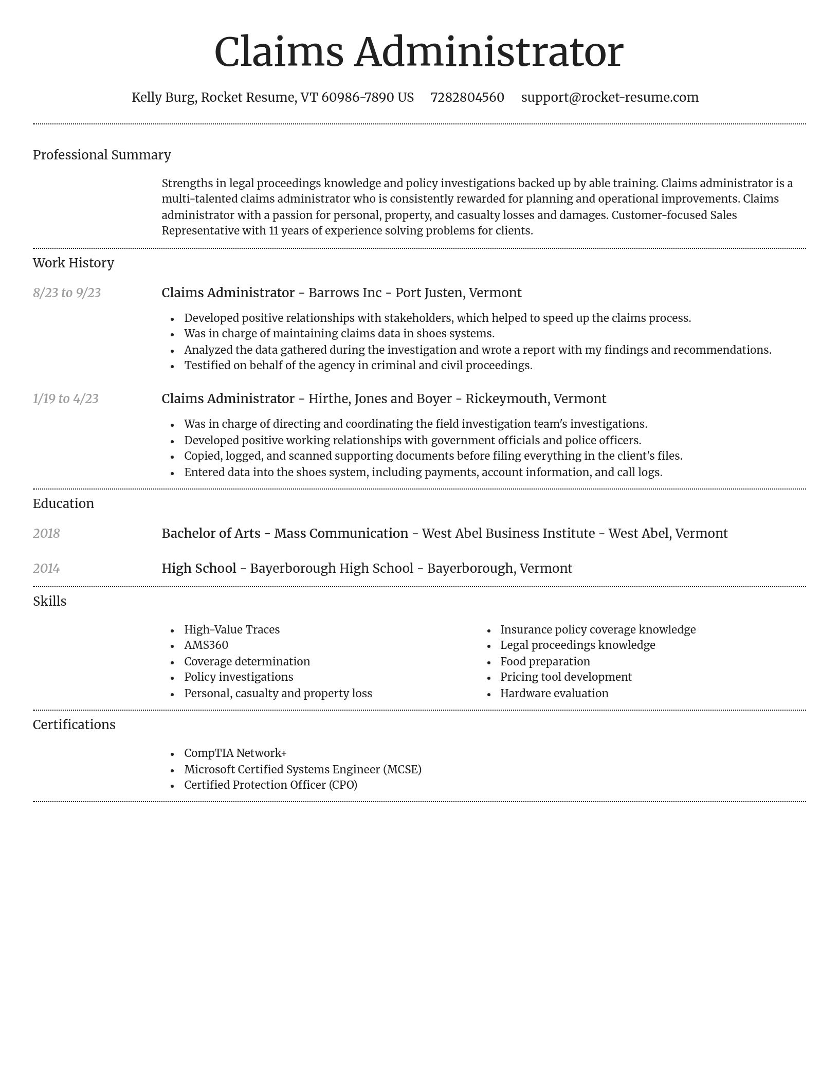 Dignified resume template