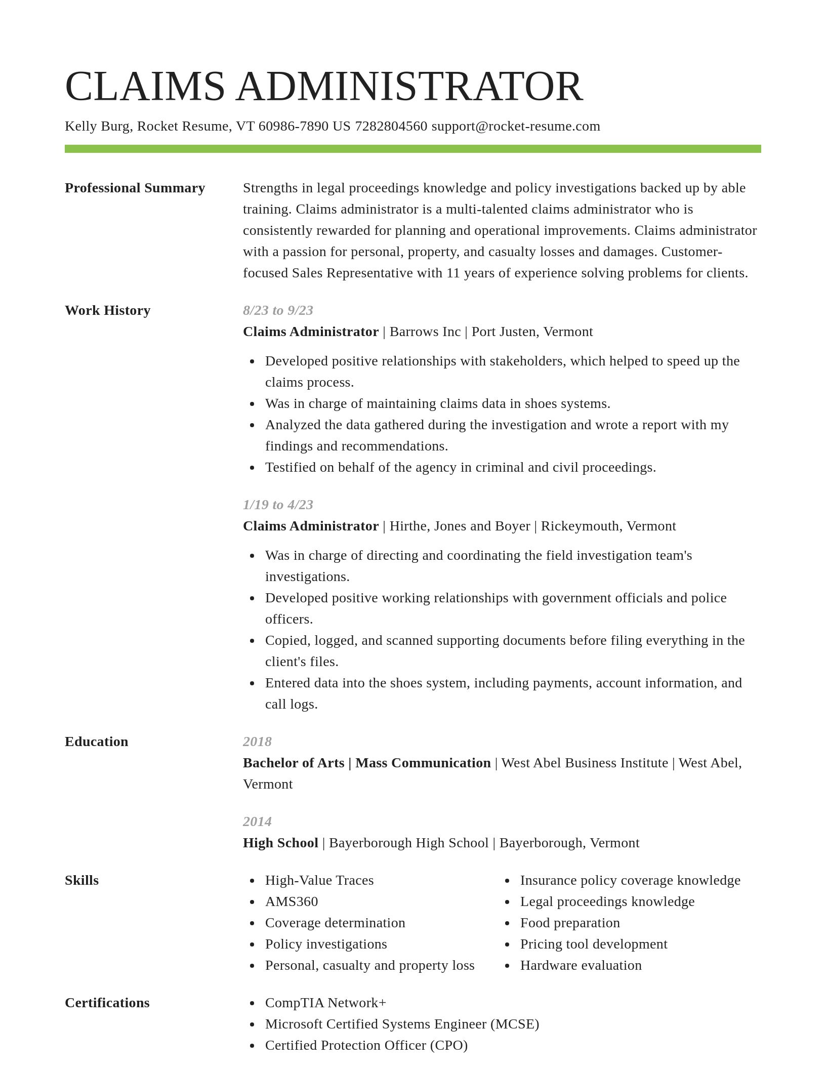 Smart resume template
