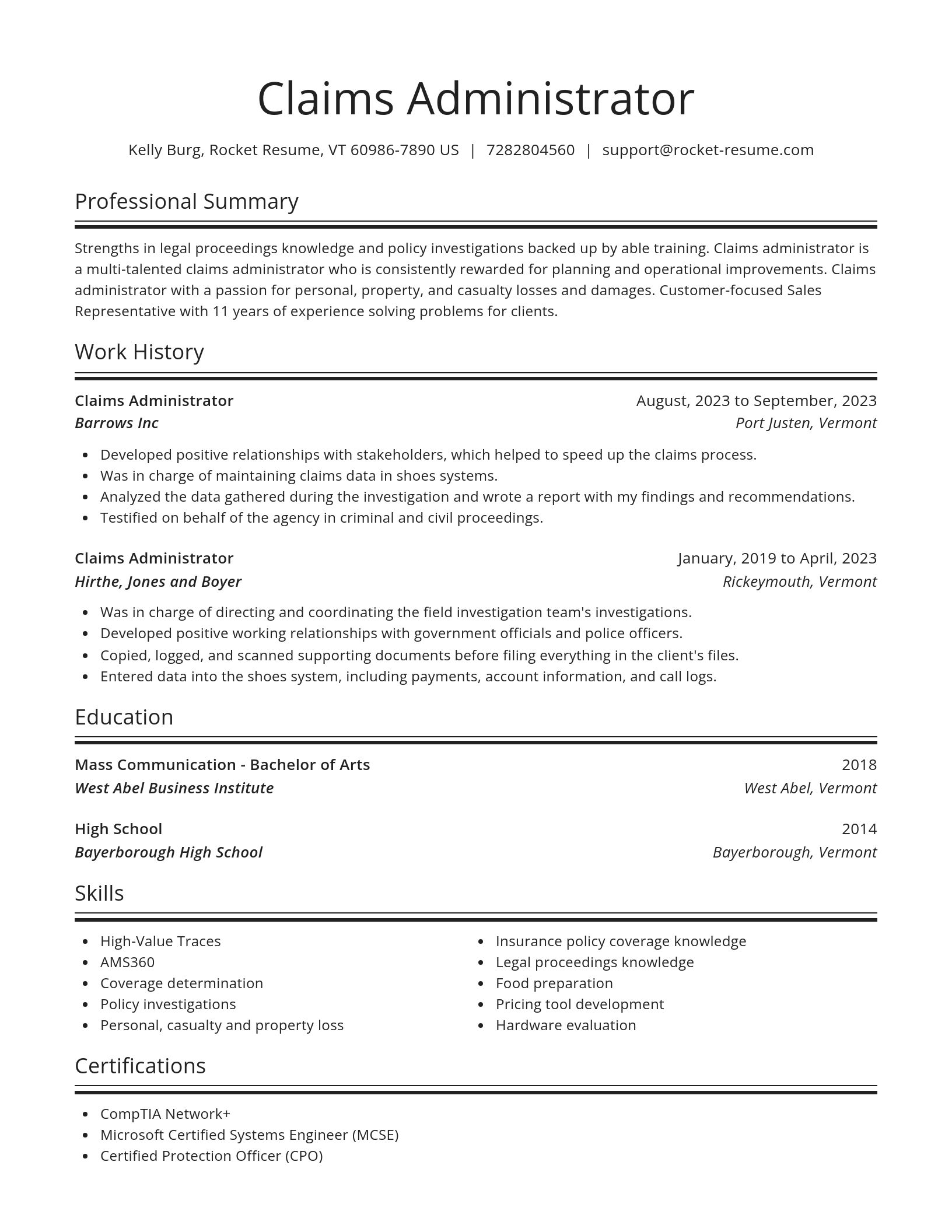 Spotlight resume template