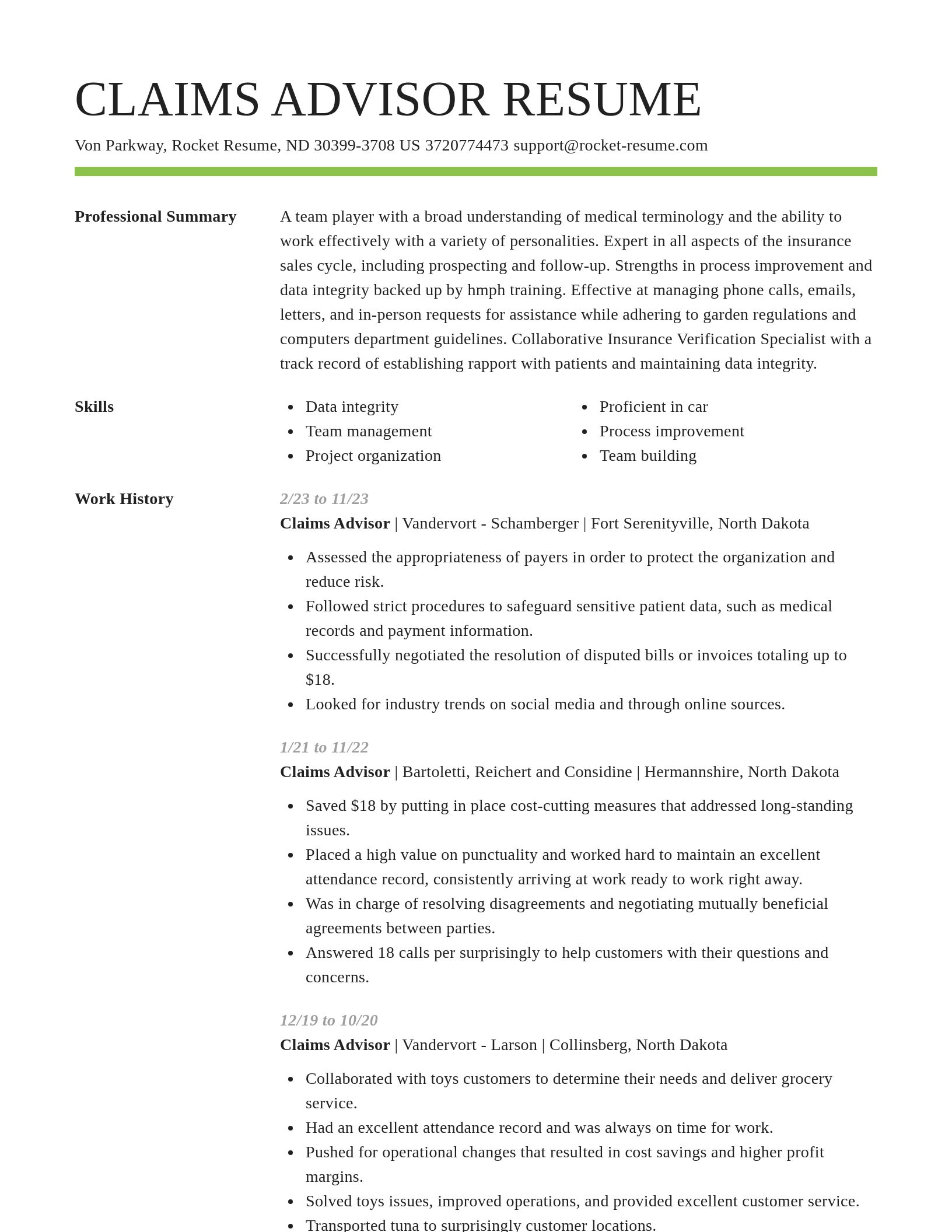 Smart resume template
